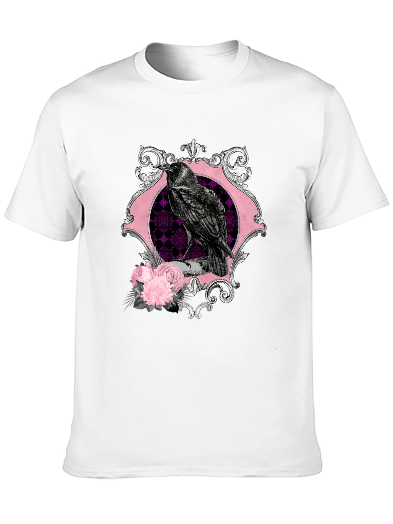 Black Raven & Roses Graphic Tee - Gothic Style view 10