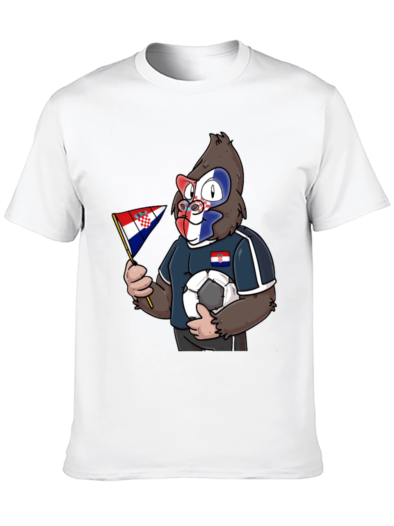 Black Croatian Soccer Gorilla Black T-Shirt view 10