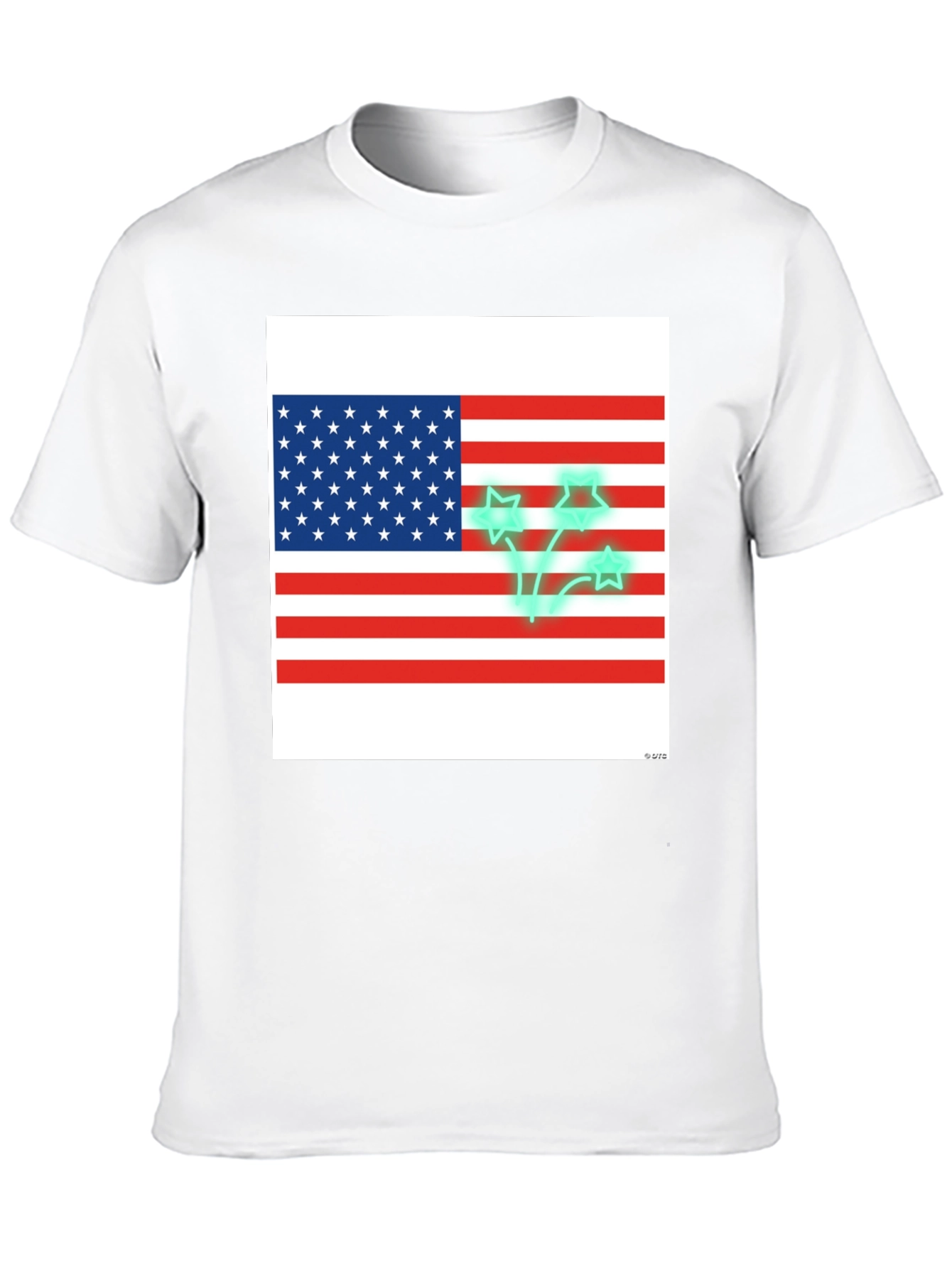 Black American Flag Stars Graphic T-Shirt view 10