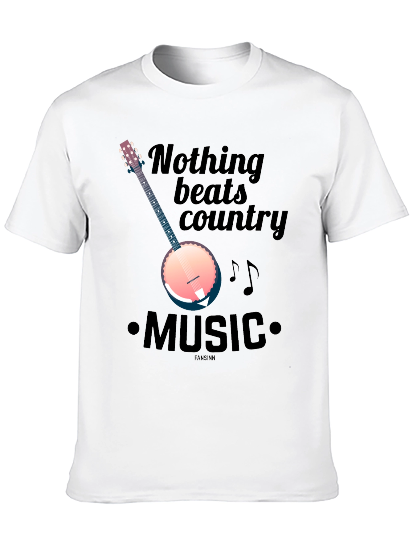 Black Country Music Banjo Graphic T-Shirt view 10