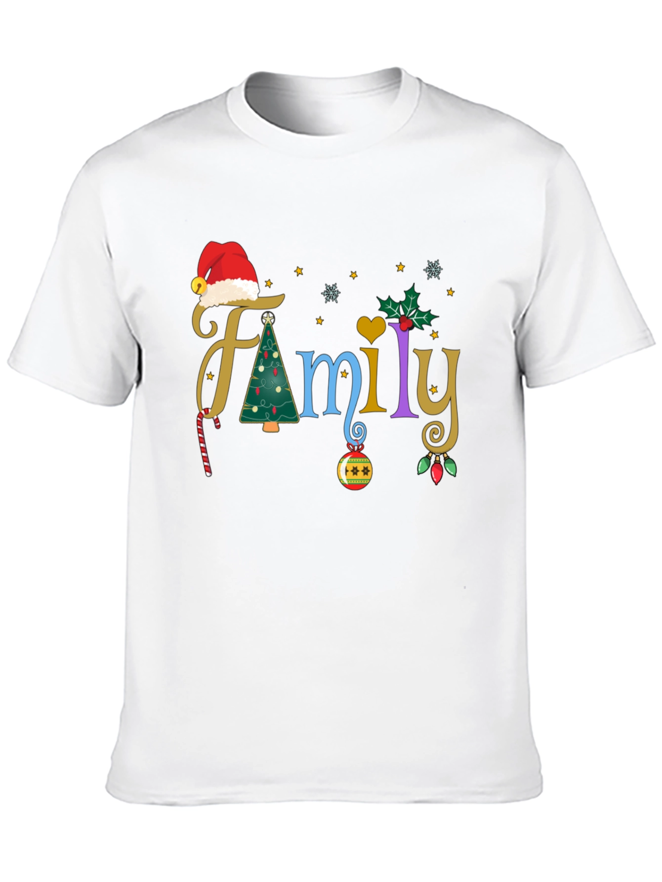 Black Festive Family Christmas T-Shirt view 10