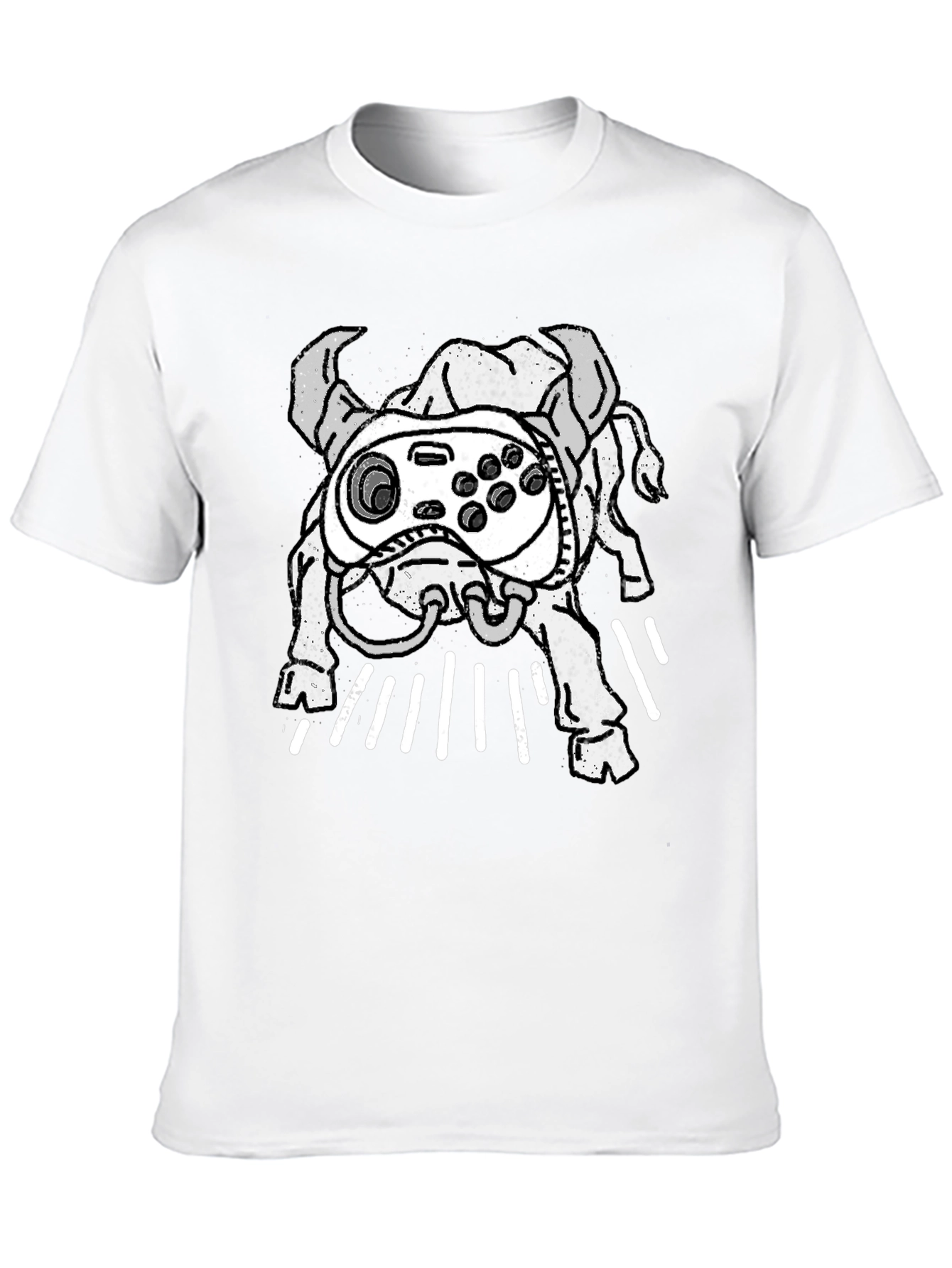 Black Gamer Bull Graphic Tee - Black Cotton Blend T-Shirt view 10
