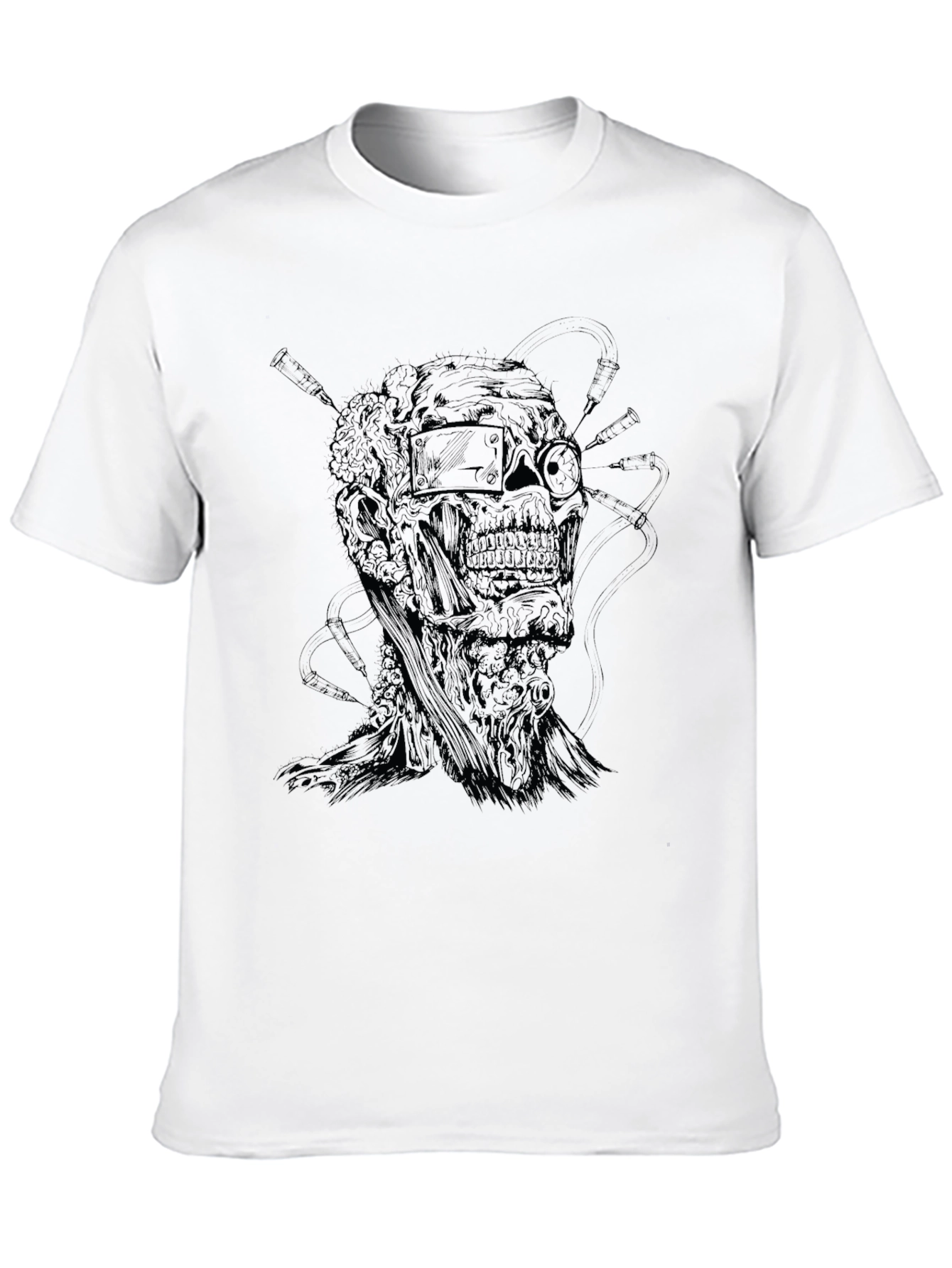 Black Edgy Graphic Print T-Shirt - Dark Aesthetic Design view 10