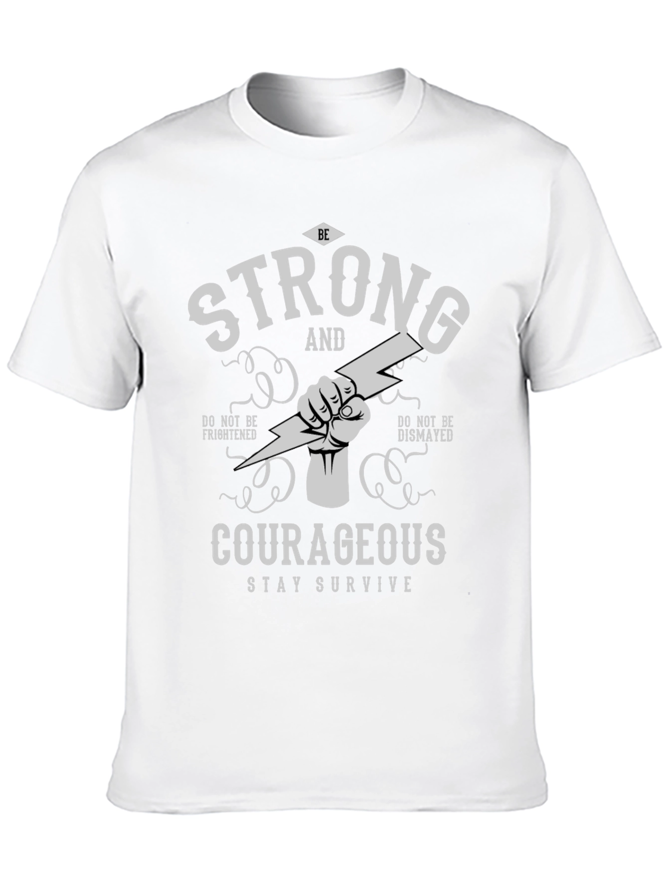 Black Be Strong and Courageous Graphic T-Shirt view 10
