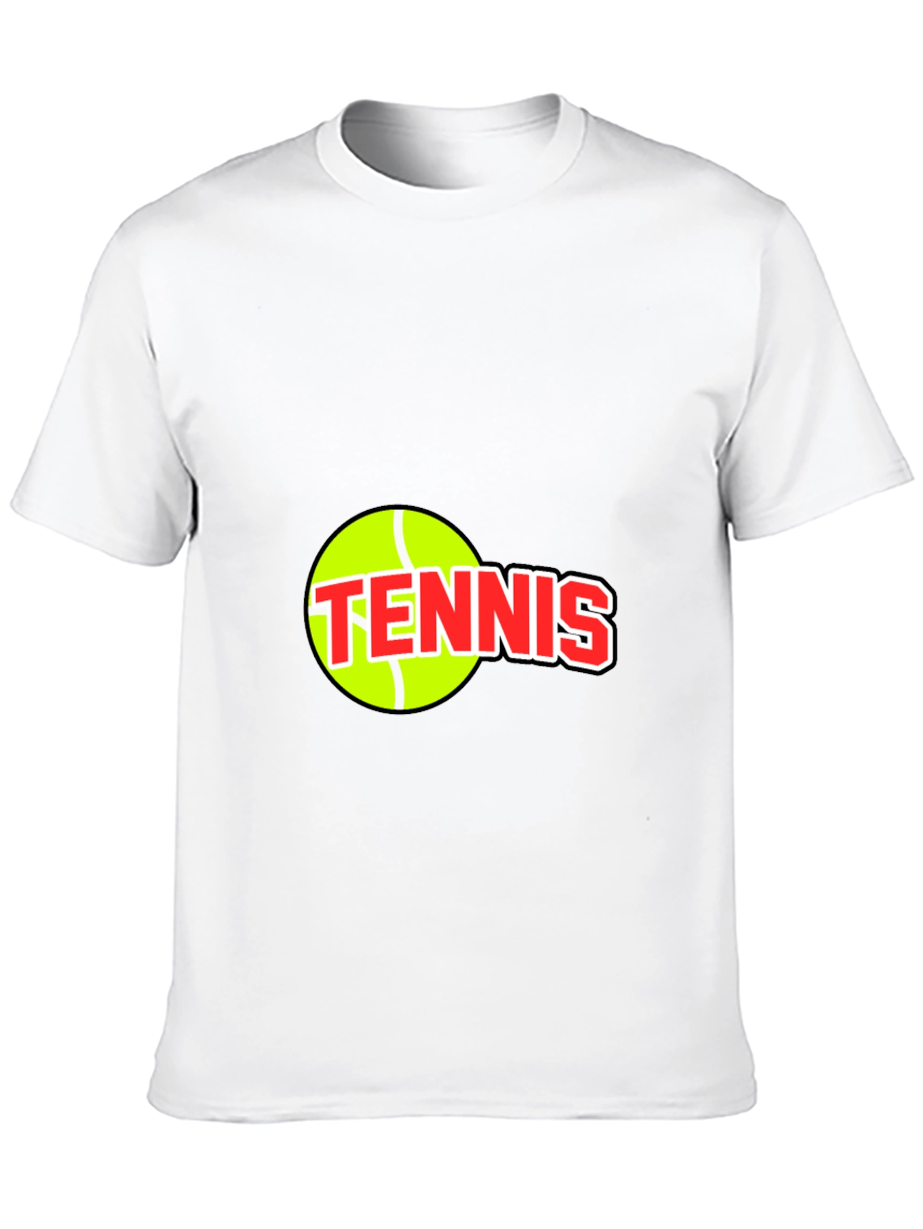 Black Tennis Ball Graphic Tee - Black Cotton T-Shirt view 10