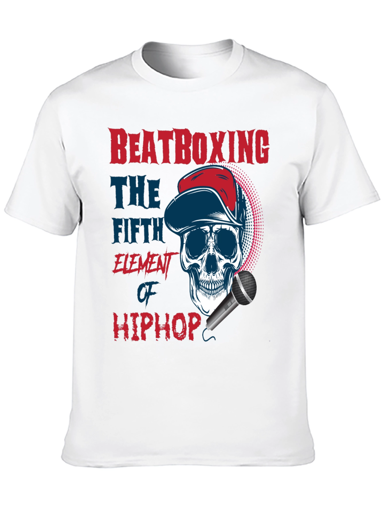 Black Beatboxing Hip Hop Skull T-Shirt view 10