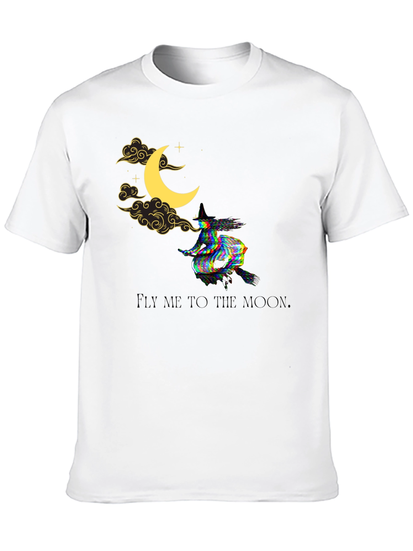 Black Fly Me to the Moon Witch Graphic Tee view 10