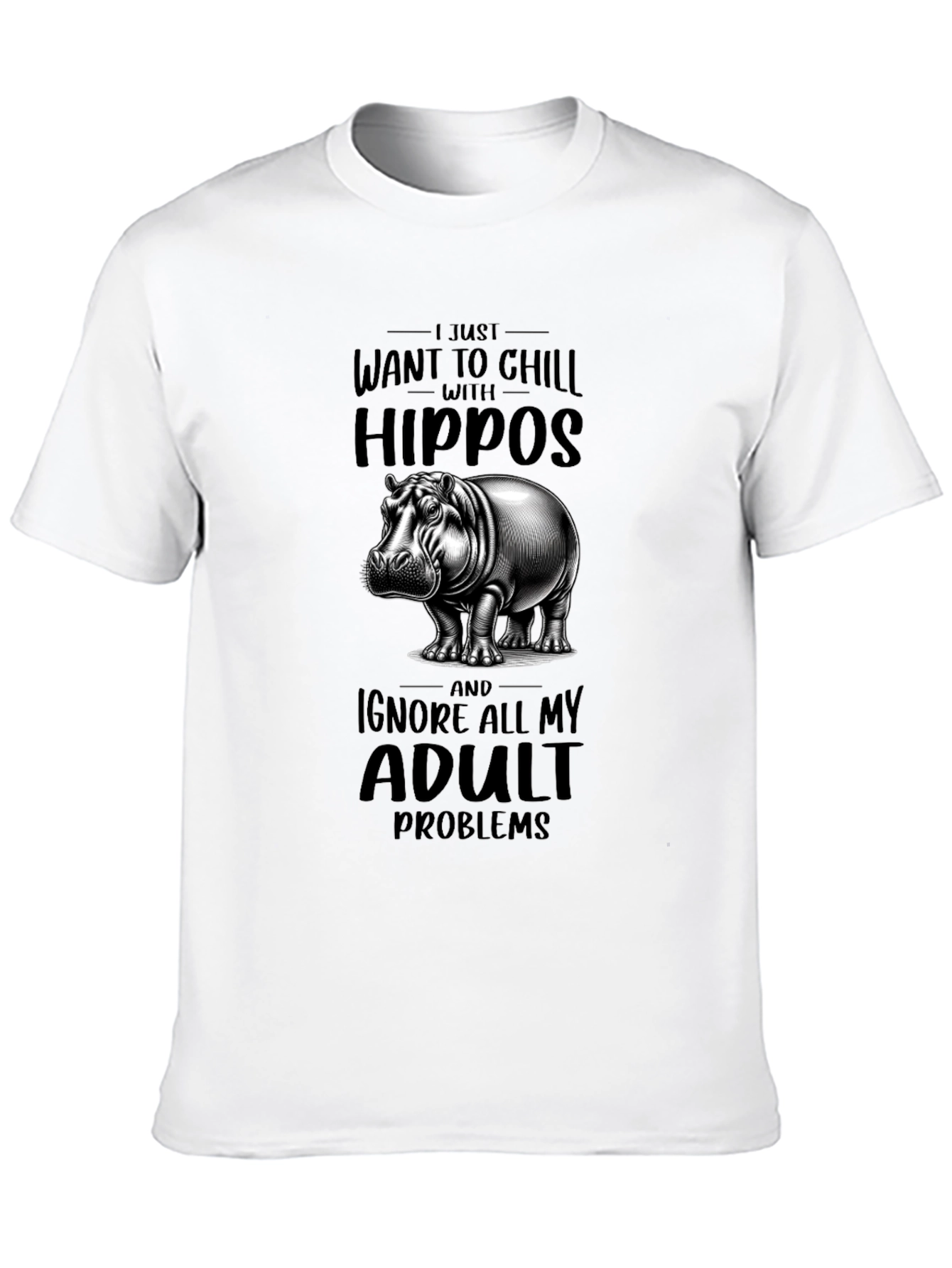 Black Chill with Hippos Graphic T-Shirt view 10
