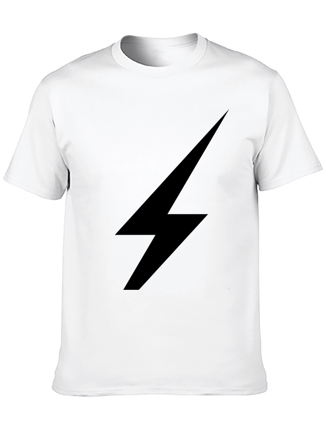 Black Black T-Shirt with Lightning Bolt Design view 10