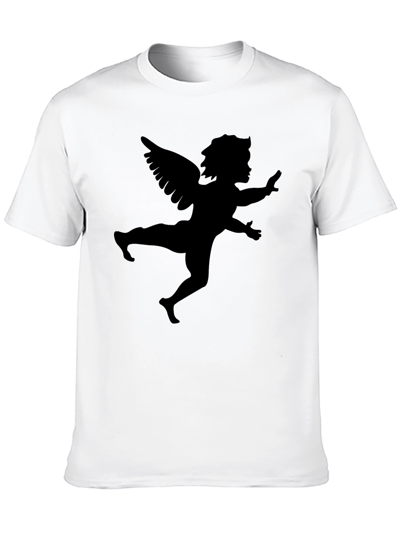 Black Angel Silhouette Graphic T-Shirt - Black view 10
