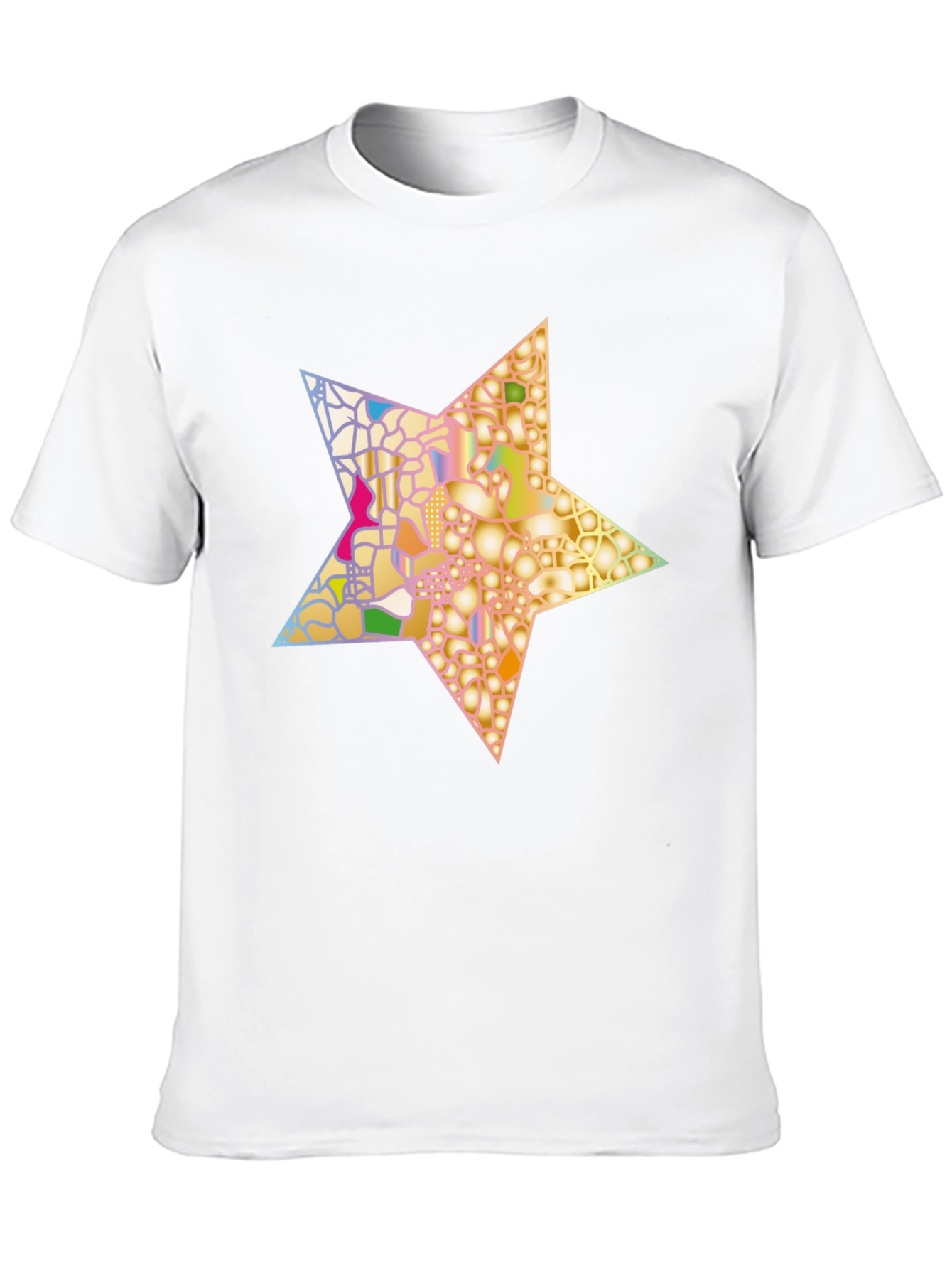 Black Abstract Star Graphic Tee - Stylish Men's Black T-Shirt view 10