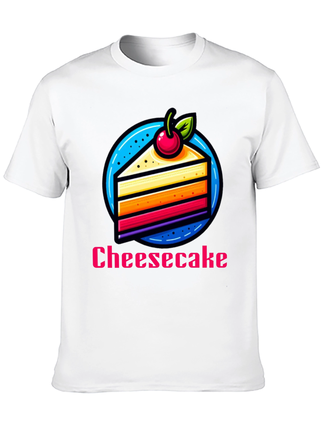 Black Cheesecake Slice Graphic T-Shirt - Fun Dessert Tee view 10