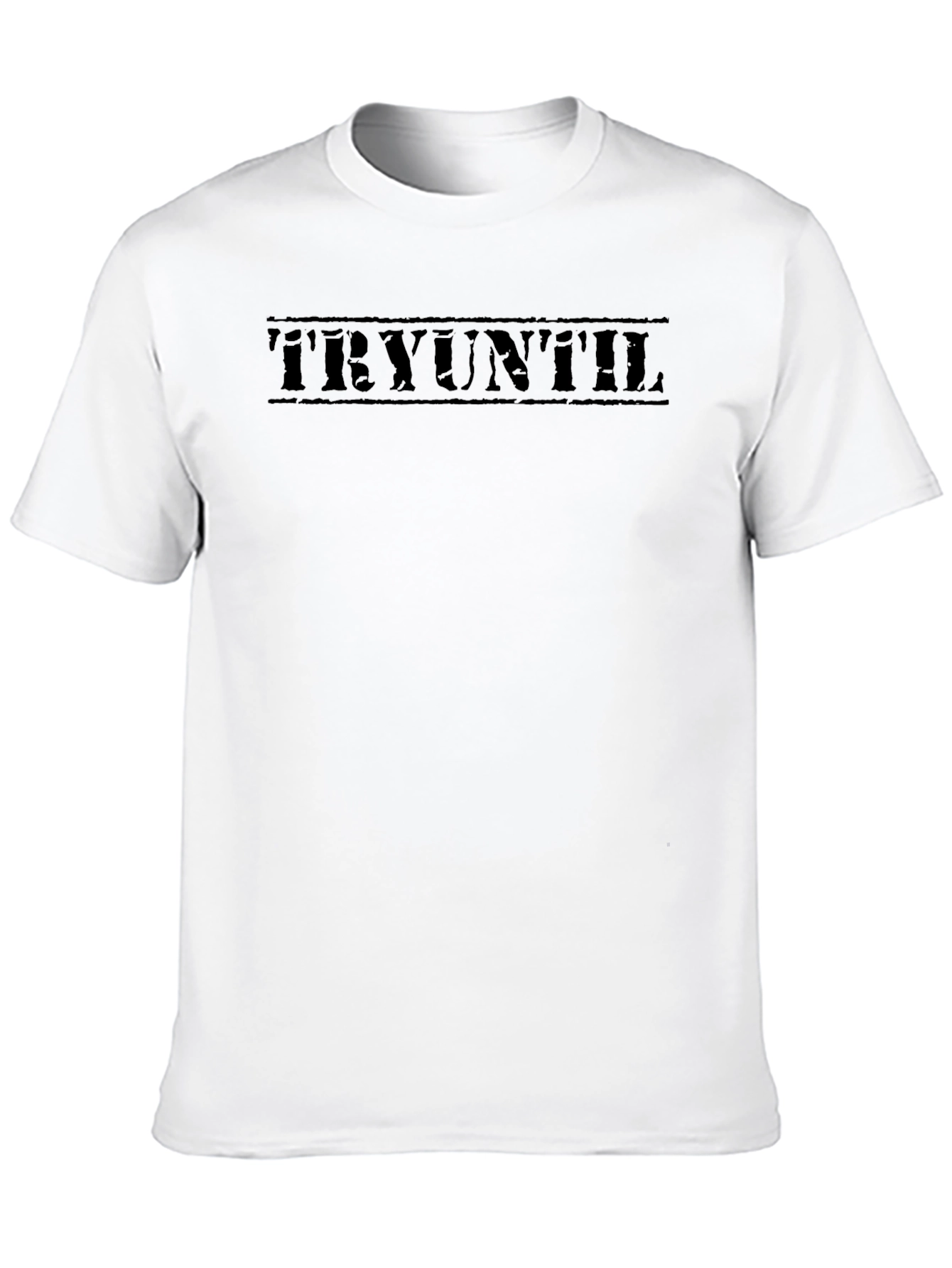 Black Tryuntil Graphic Tee - Men's Black Cotton T-Shirt view 10