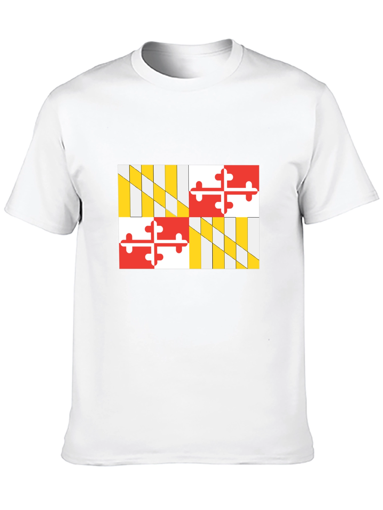 Black Maryland Flag T-Shirt, Black Cotton Tee view 10