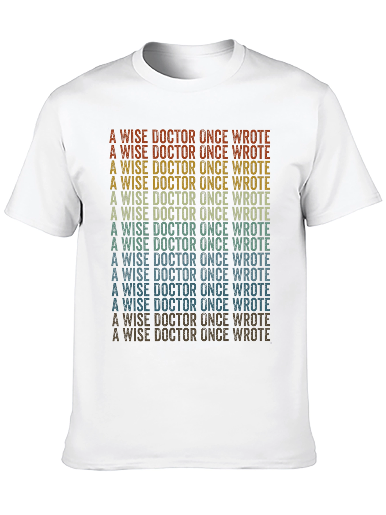 Black A Wise Doctor T-Shirt - Retro Repeated Text Design view 10