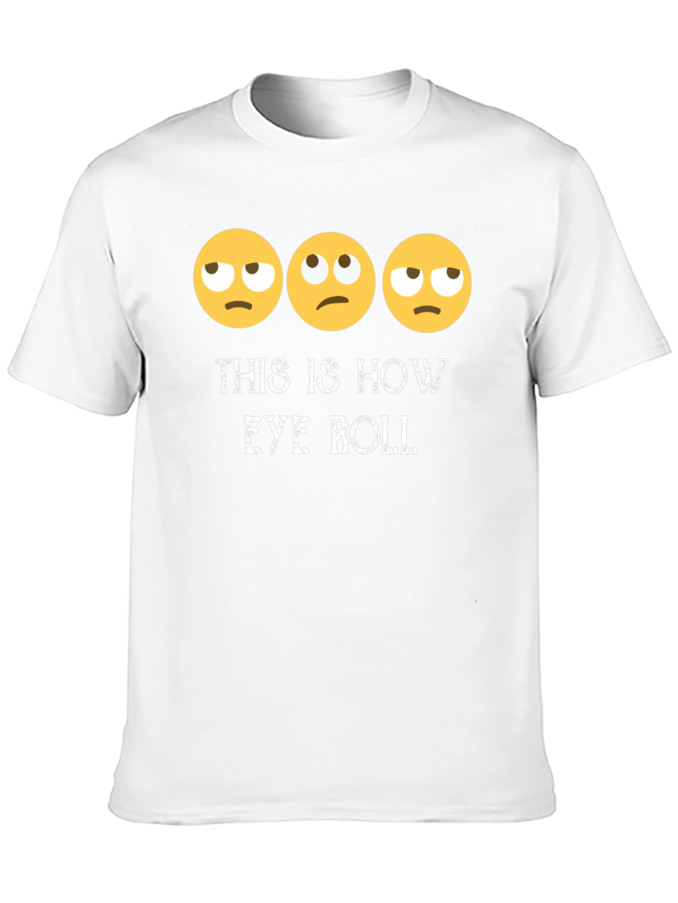 Black Eye Roll Emoji T-Shirt Funny Graphic Tee view 10