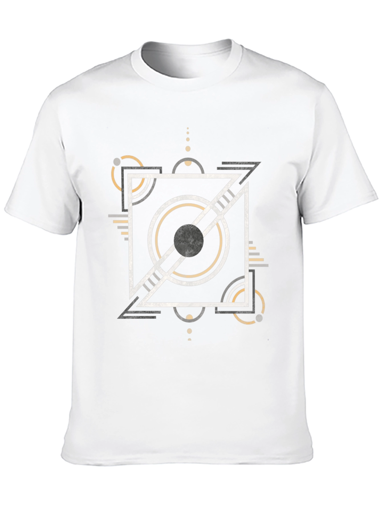 Black Geometric Pattern Black T-Shirt view 10