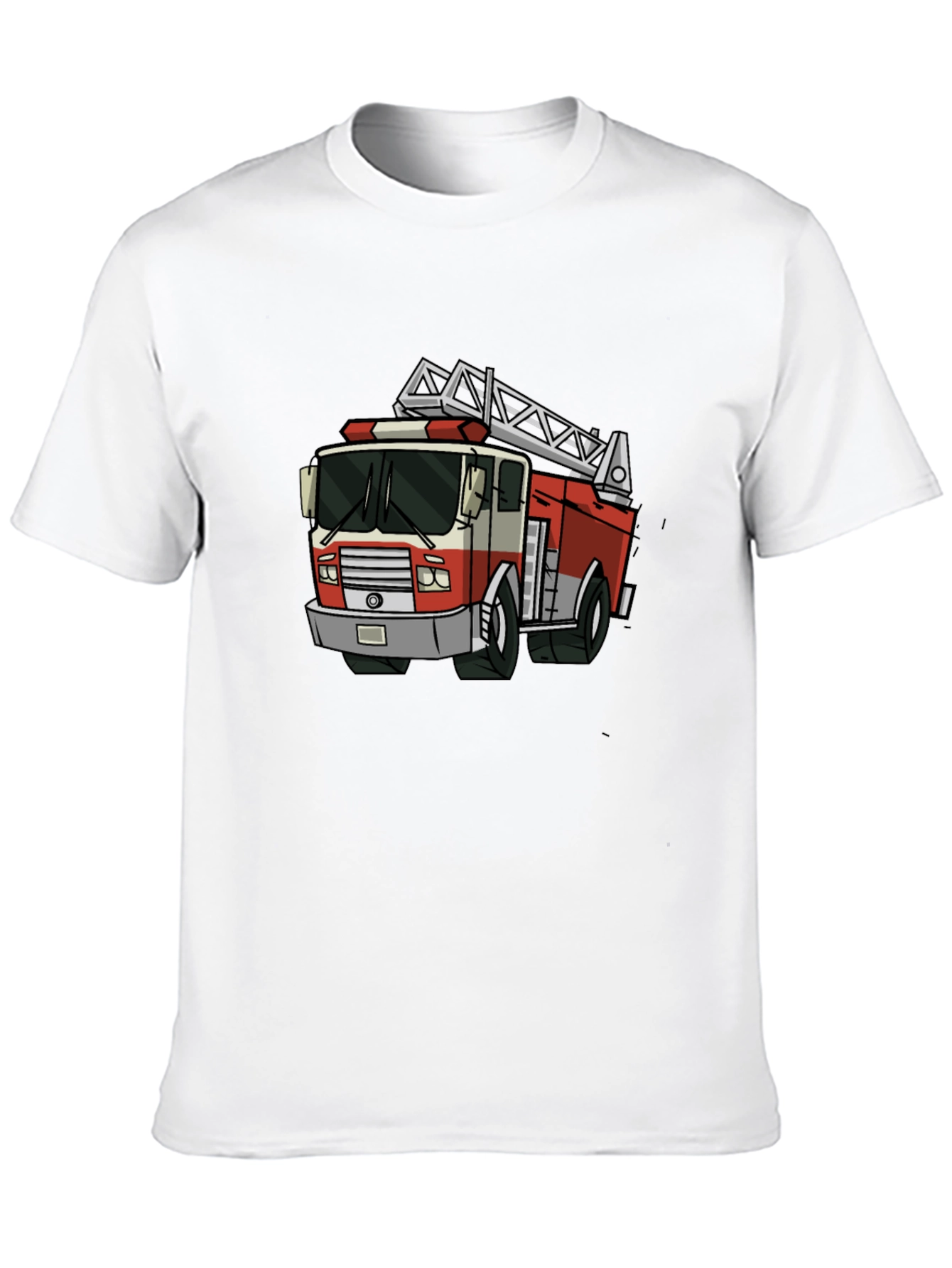 Black Fire Truck Graphic Tee - Cool Cartoon Design view 10