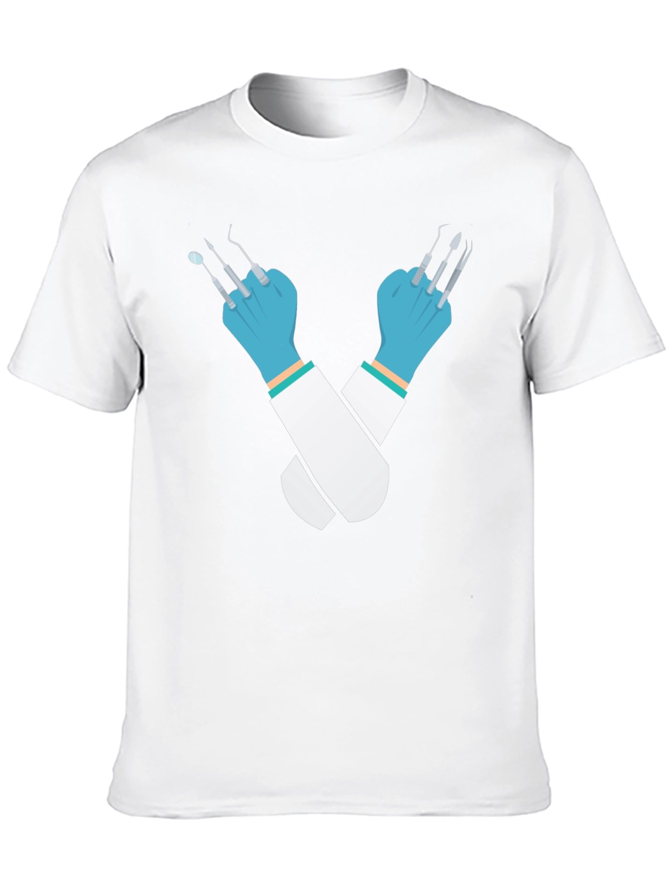 Black Dentist Tools Graphic Tee - Novelty T-Shirt view 10