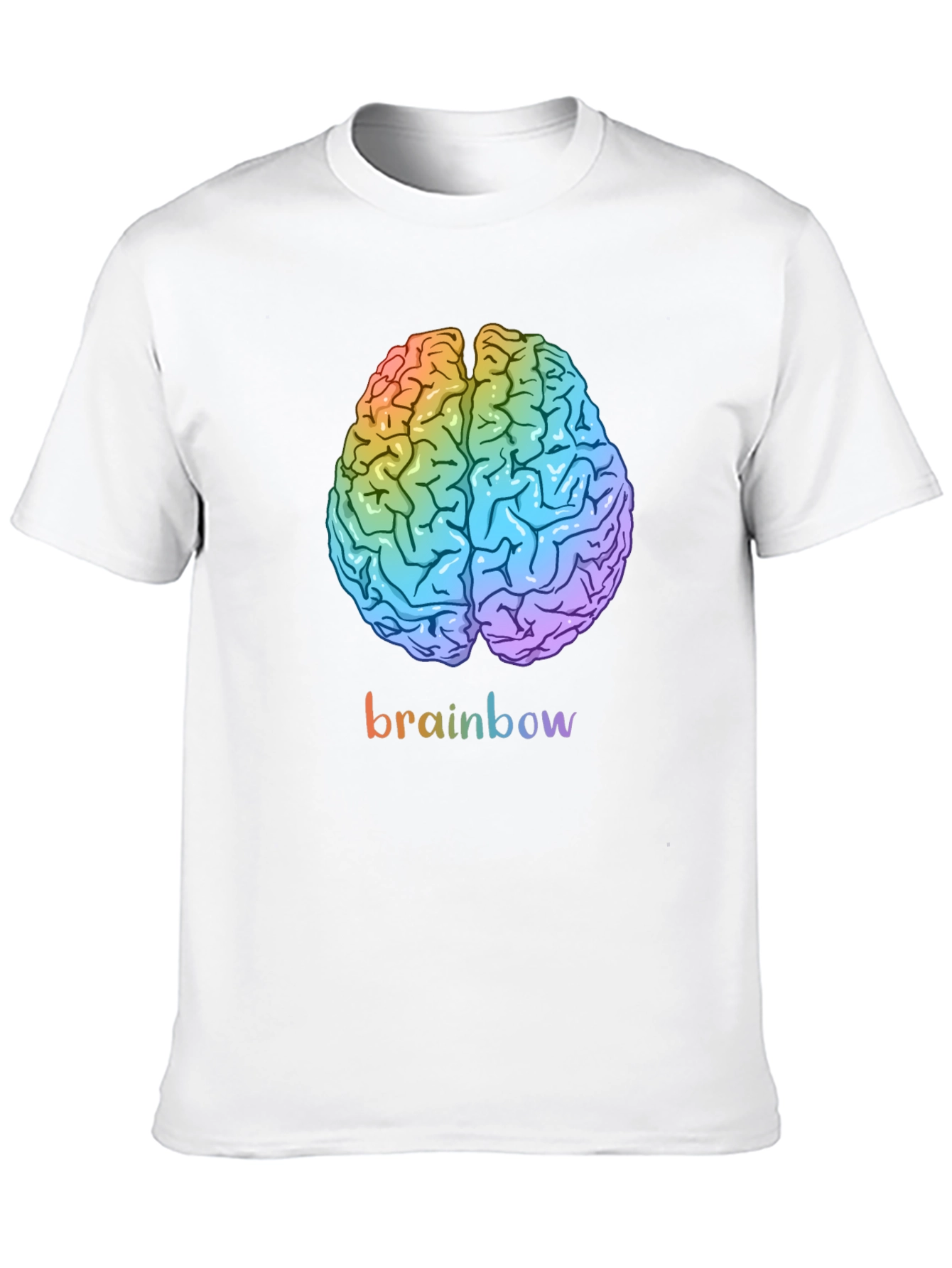 Black Rainbow Brain Graphic Tee - Unisex Cotton T-Shirt view 10
