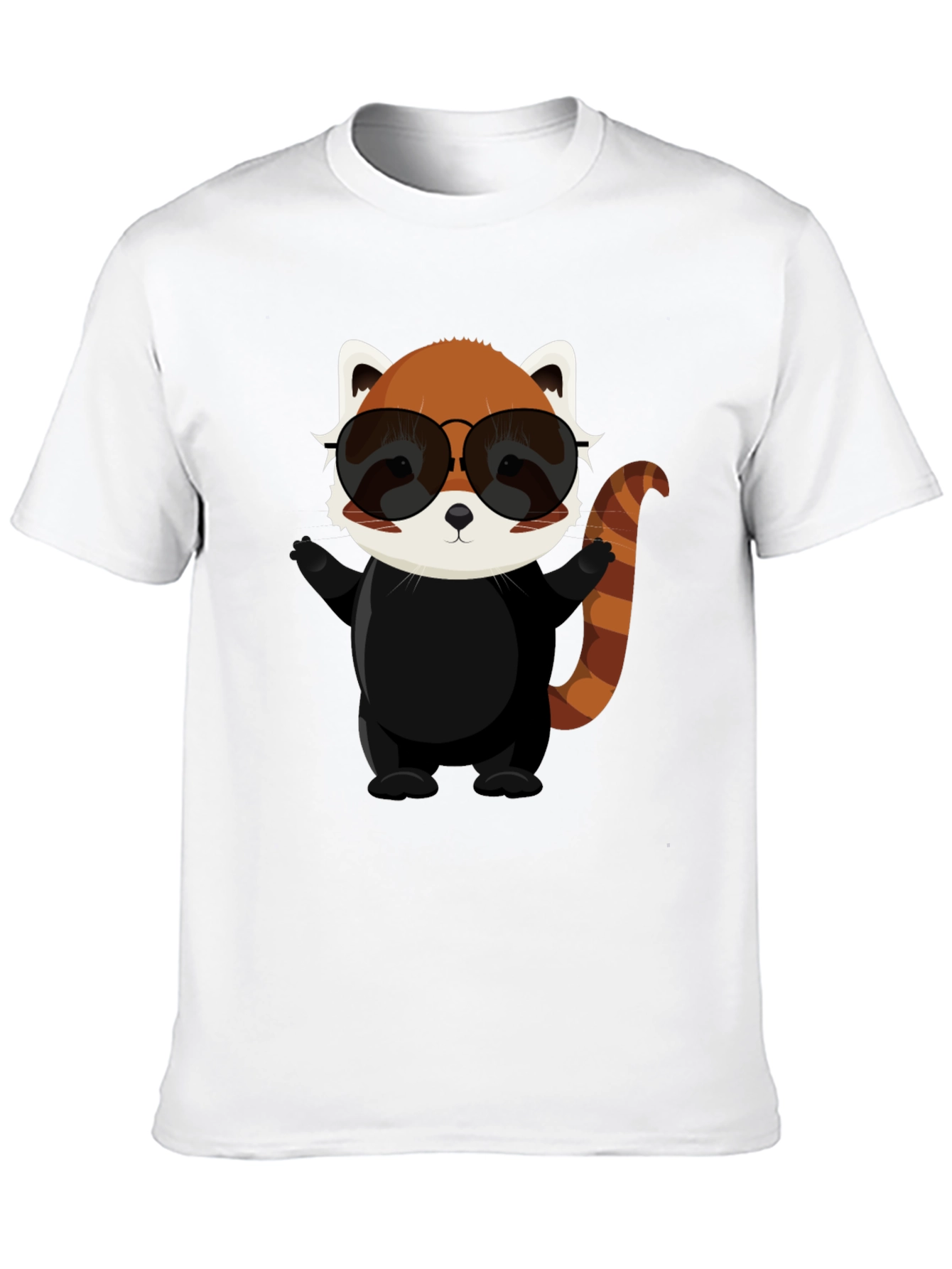 Black Cool Red Panda Graphic Tee view 10