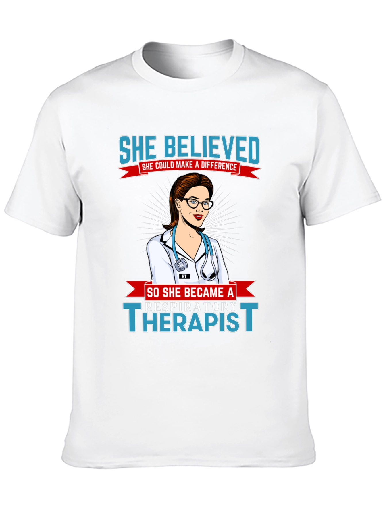 Black Respiratory Therapist T-Shirt - She Believed view 10