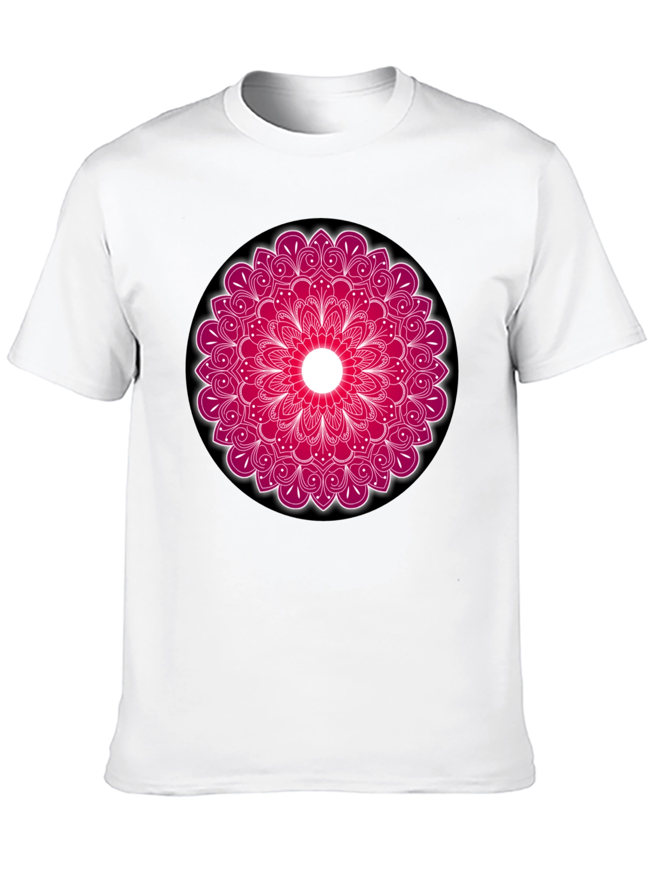 Black Mandala Print Crew Neck T-Shirt view 10