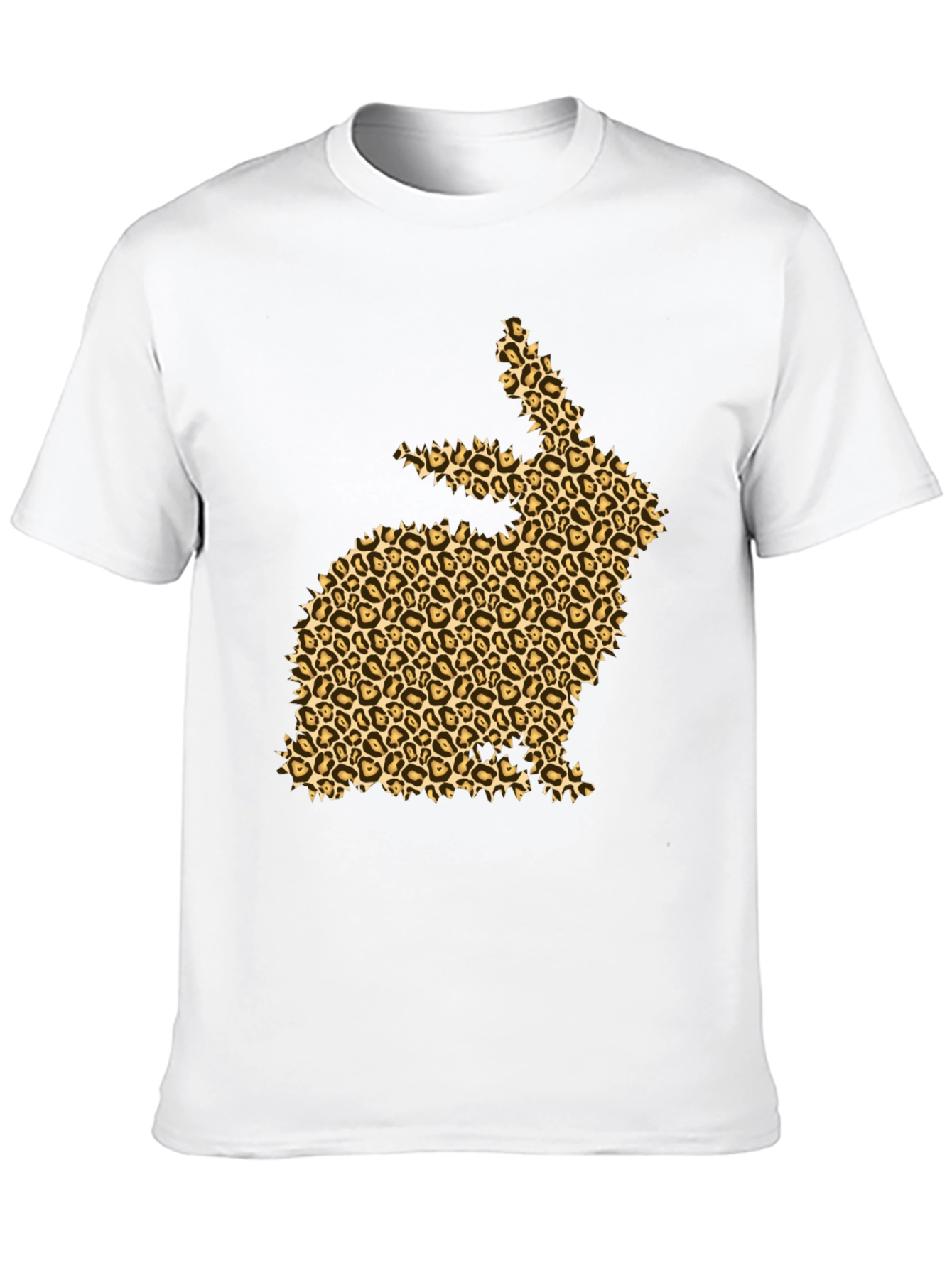 Black Leopard Print Bunny Black T-Shirt view 10