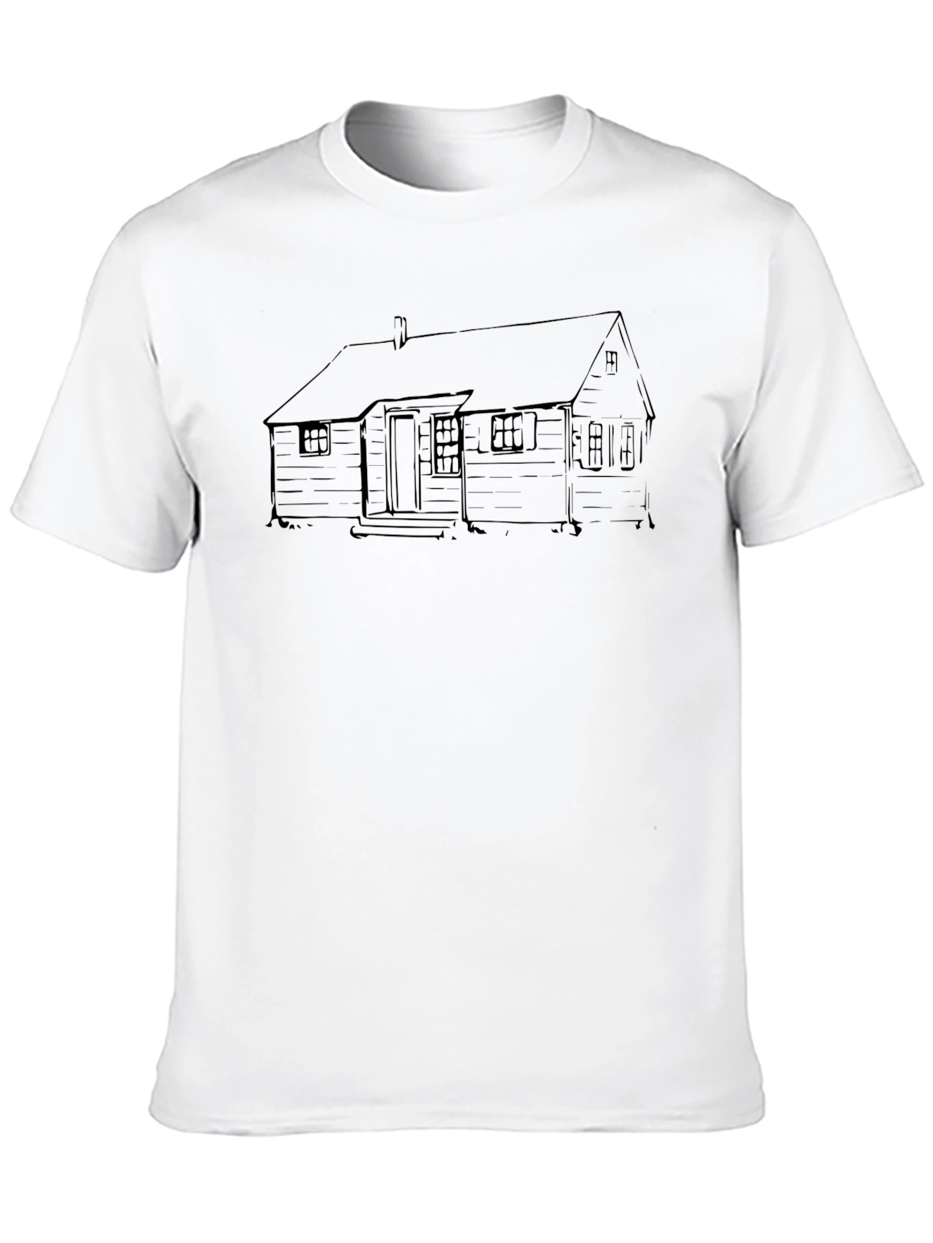 Black House Sketch Black T-Shirt view 10