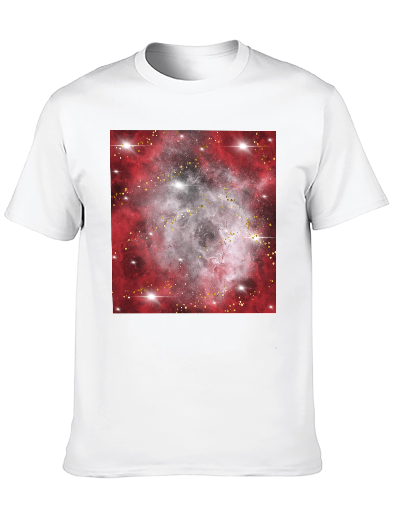 Black Galaxy Nebula Print Black T-Shirt view 10