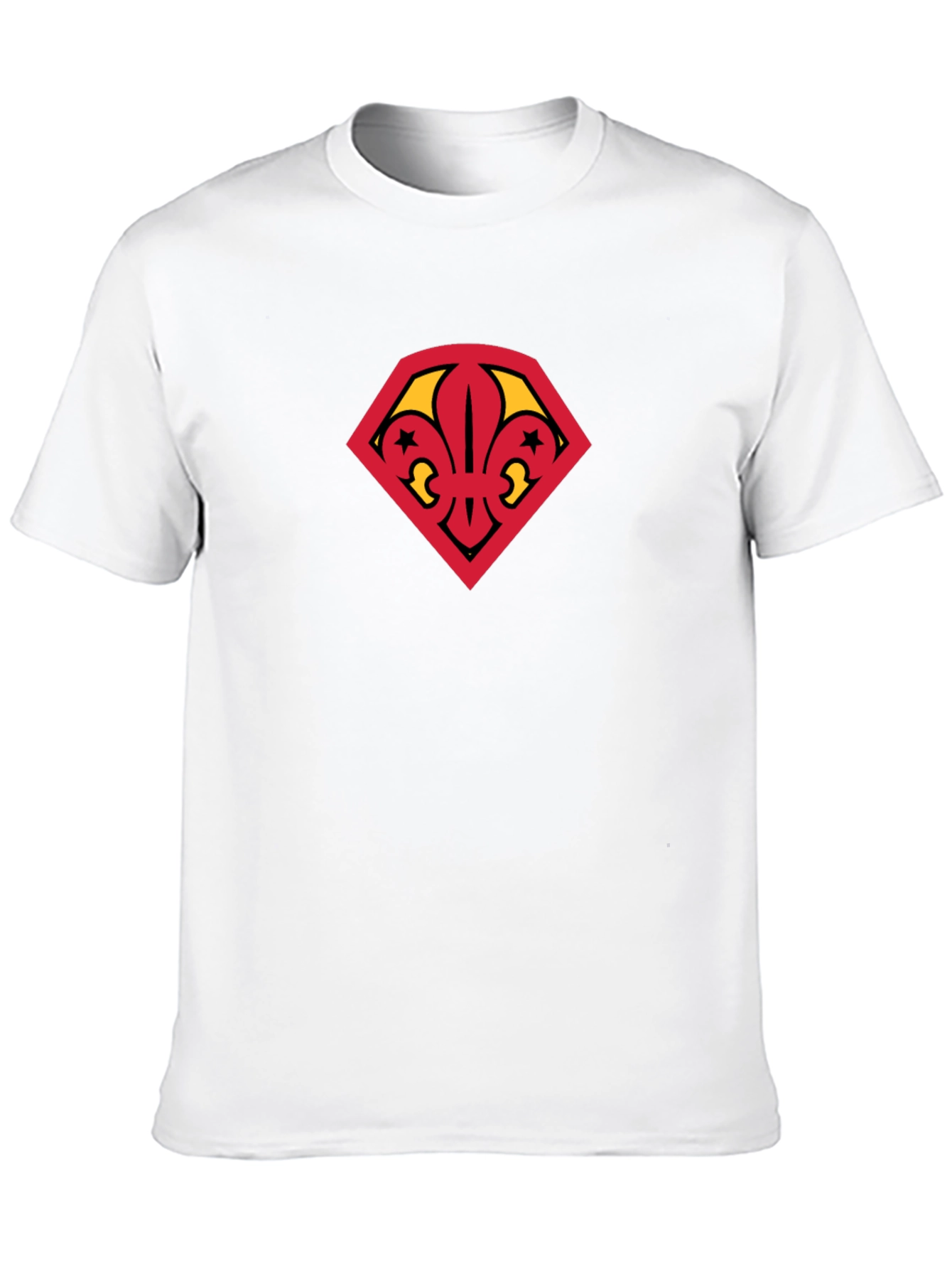 Black Fleur-de-lis Symbol Graphic Black T-Shirt view 10