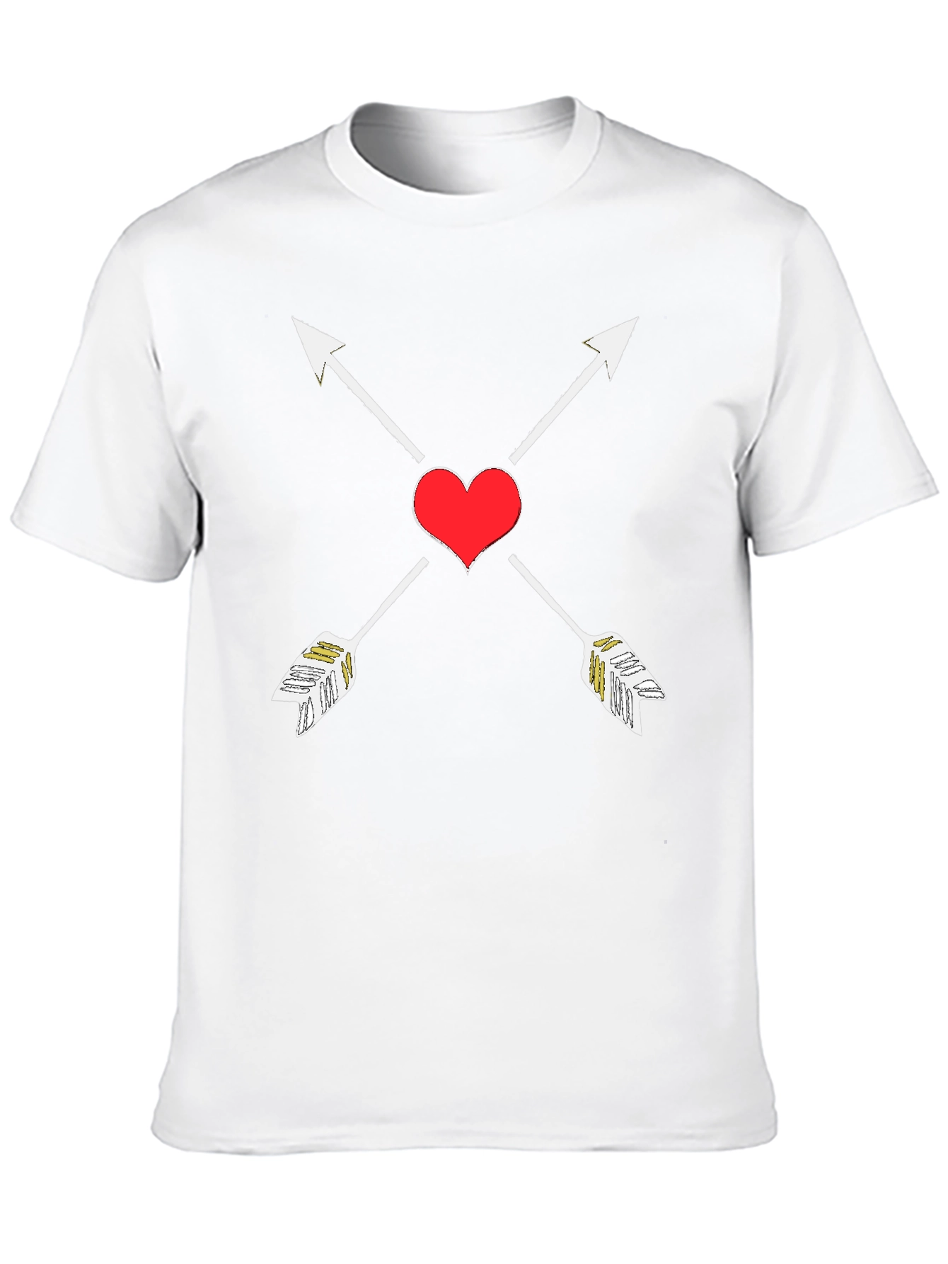 Black Heart Arrow Graphic Tee - Black Cotton T-Shirt view 10