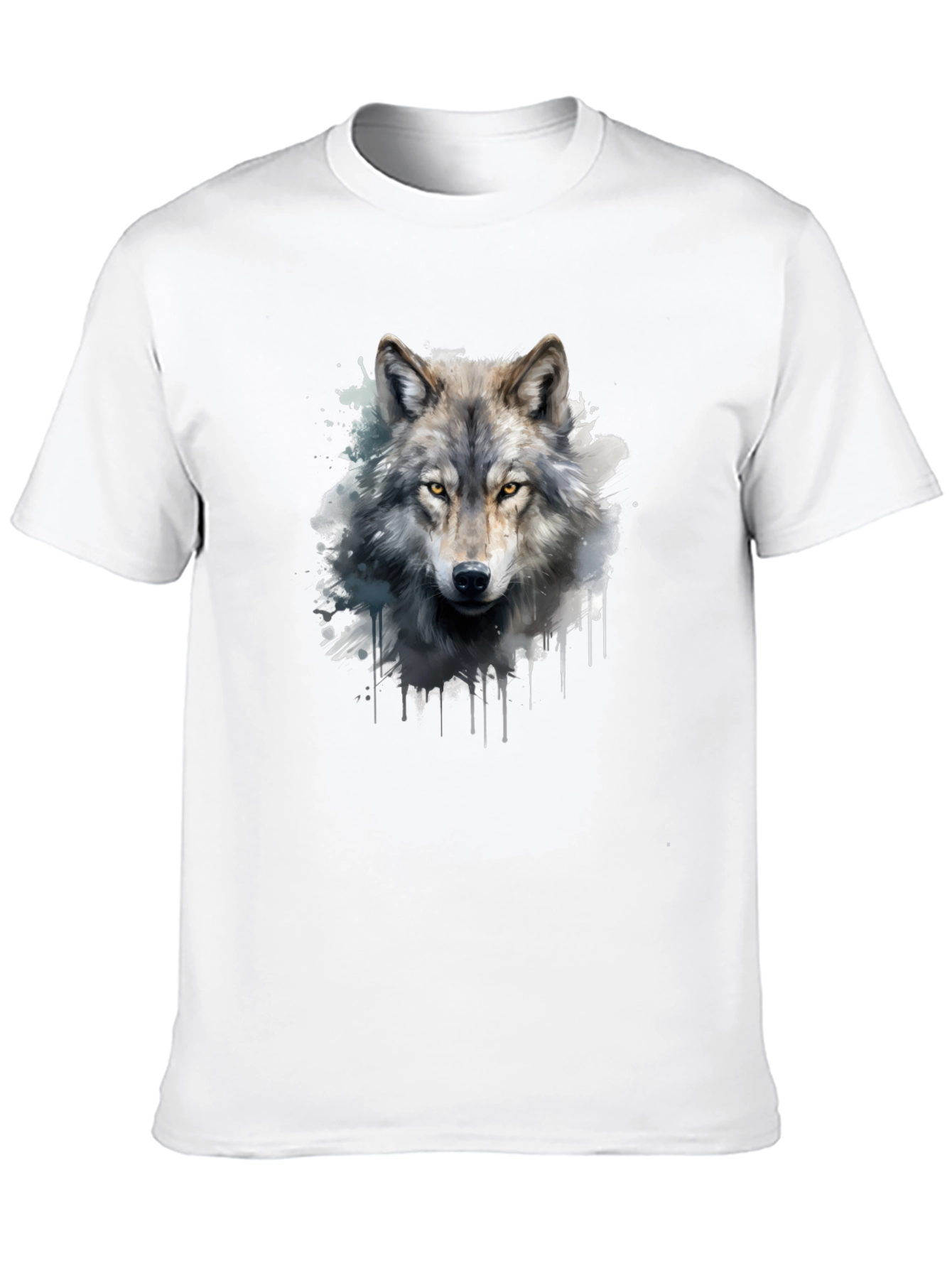 Black Wolf Graphic Print Black T-Shirt view 10