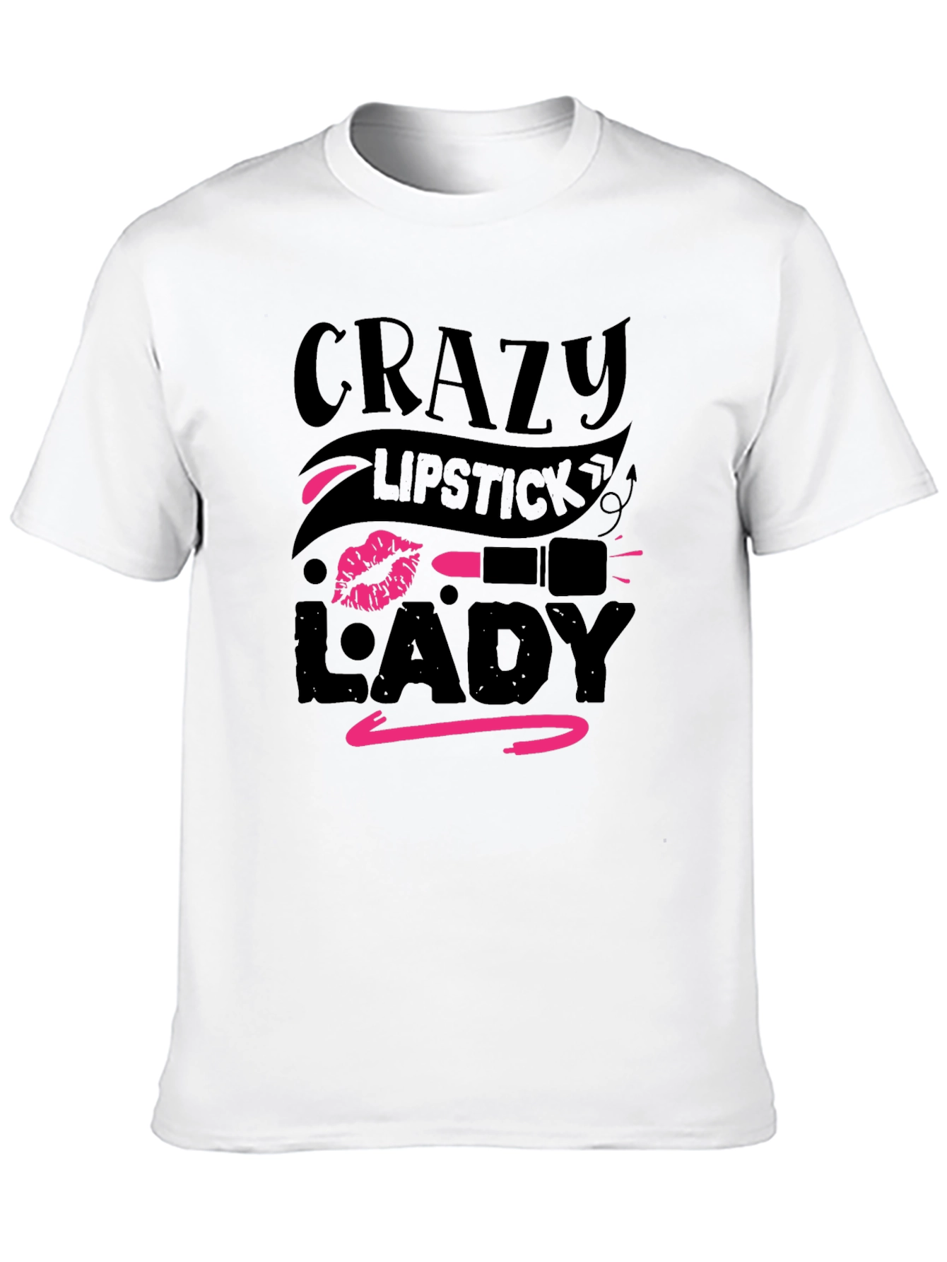 Black Crazy Lipstick Lady Graphic Tee - Black view 10