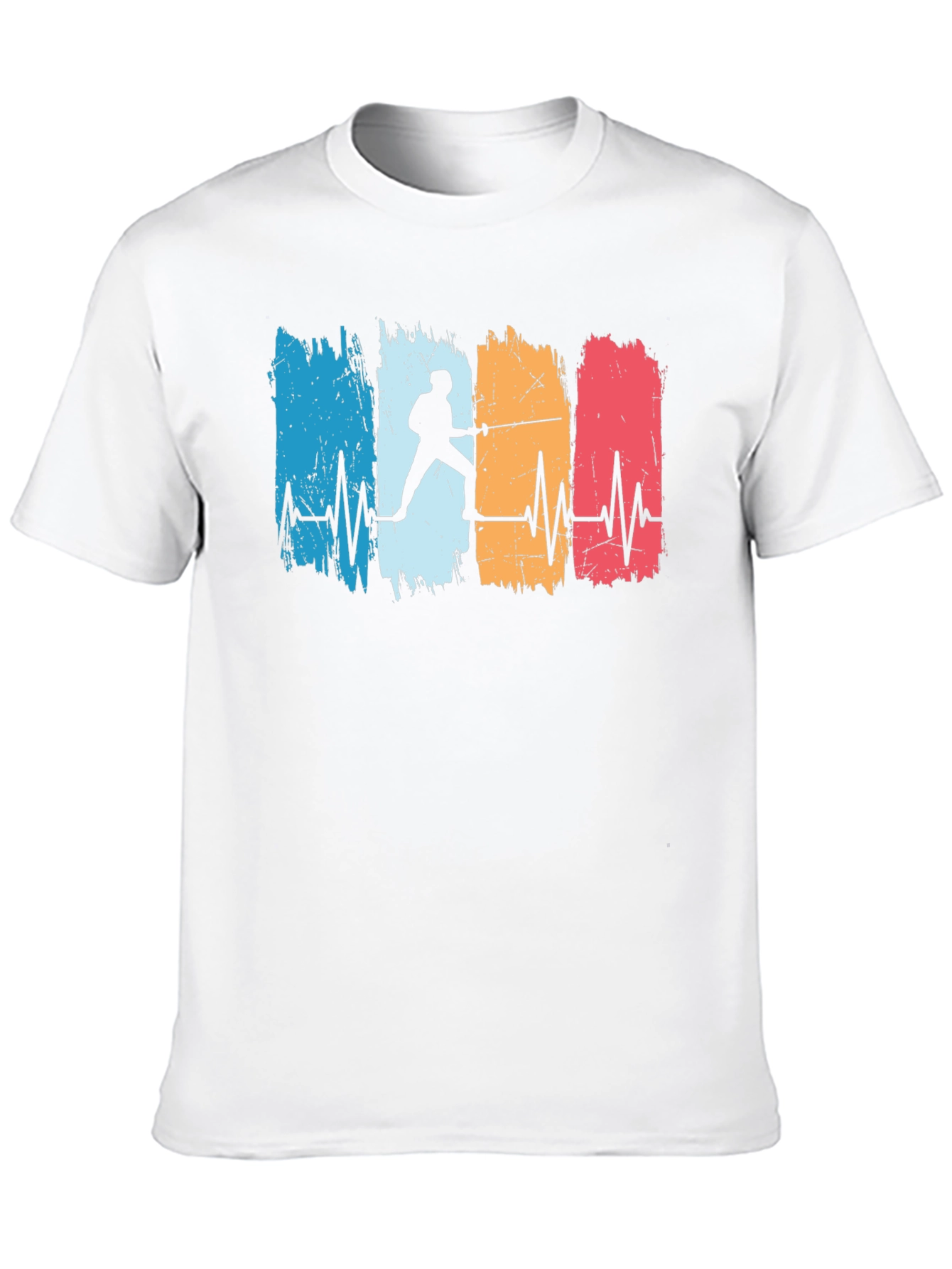 Black Fencing Heartbeat Graphic Tee view 10