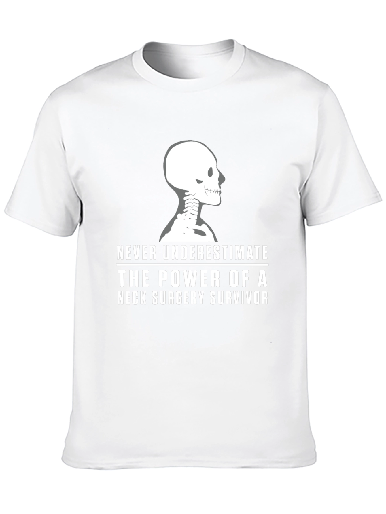 Black Neck Surgery Survivor T-Shirt - Skeleton Design view 10