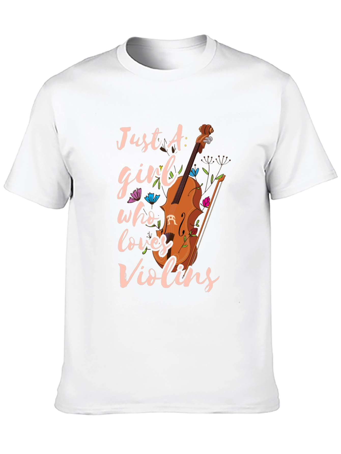 Black Just A Girl Who Loves Violins T-Shirt view 10