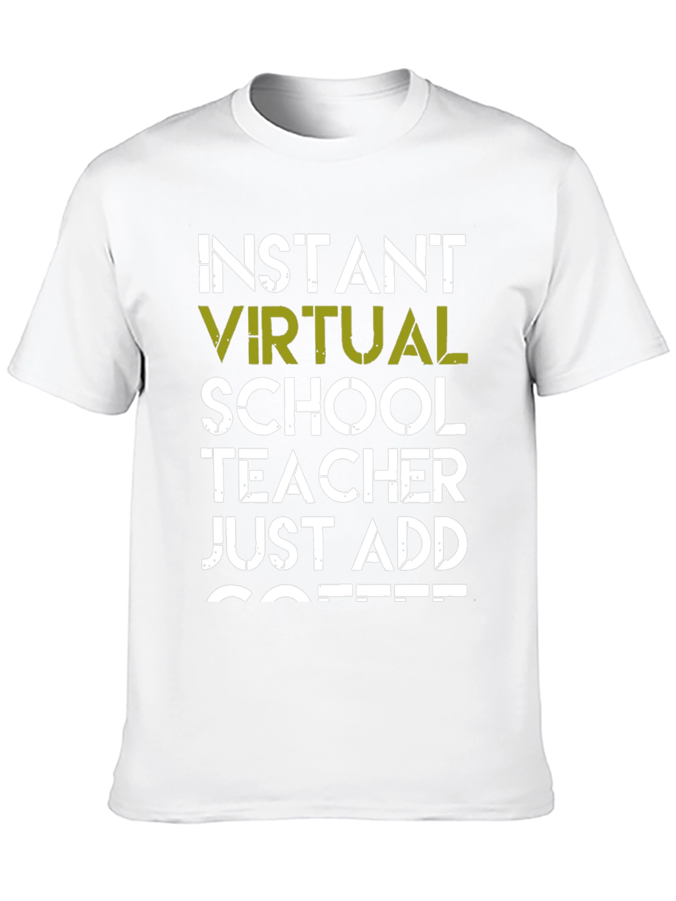 Black Instant Virtual Teacher Add Coffee Graphic T-Shirt view 10