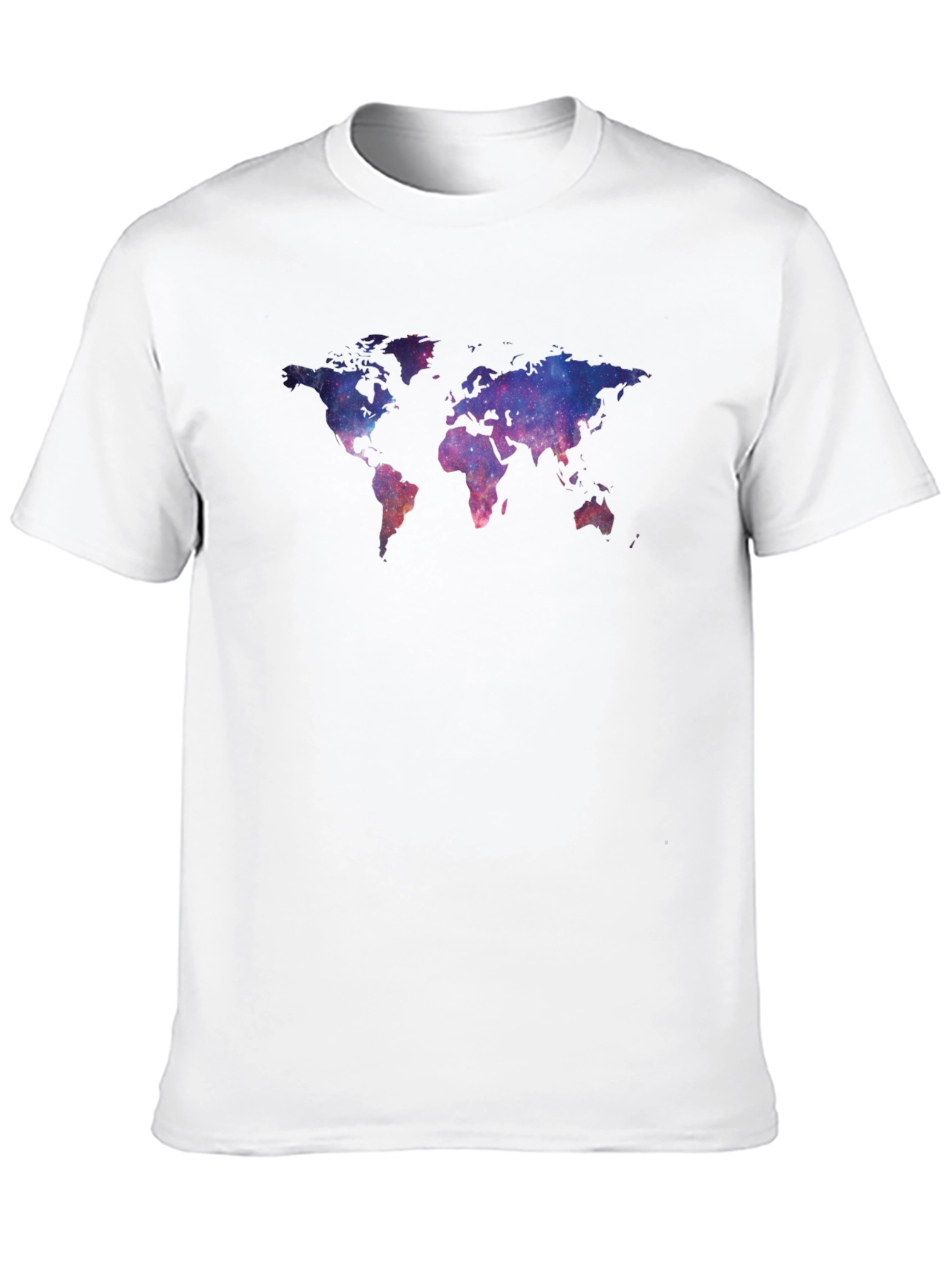 Black Galaxy World Map Black T-Shirt view 10