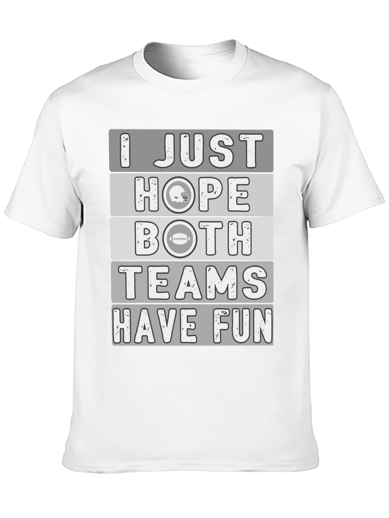 Black Funny Football T-Shirt: I Just Hope Both Teams Have Fun! view 10
