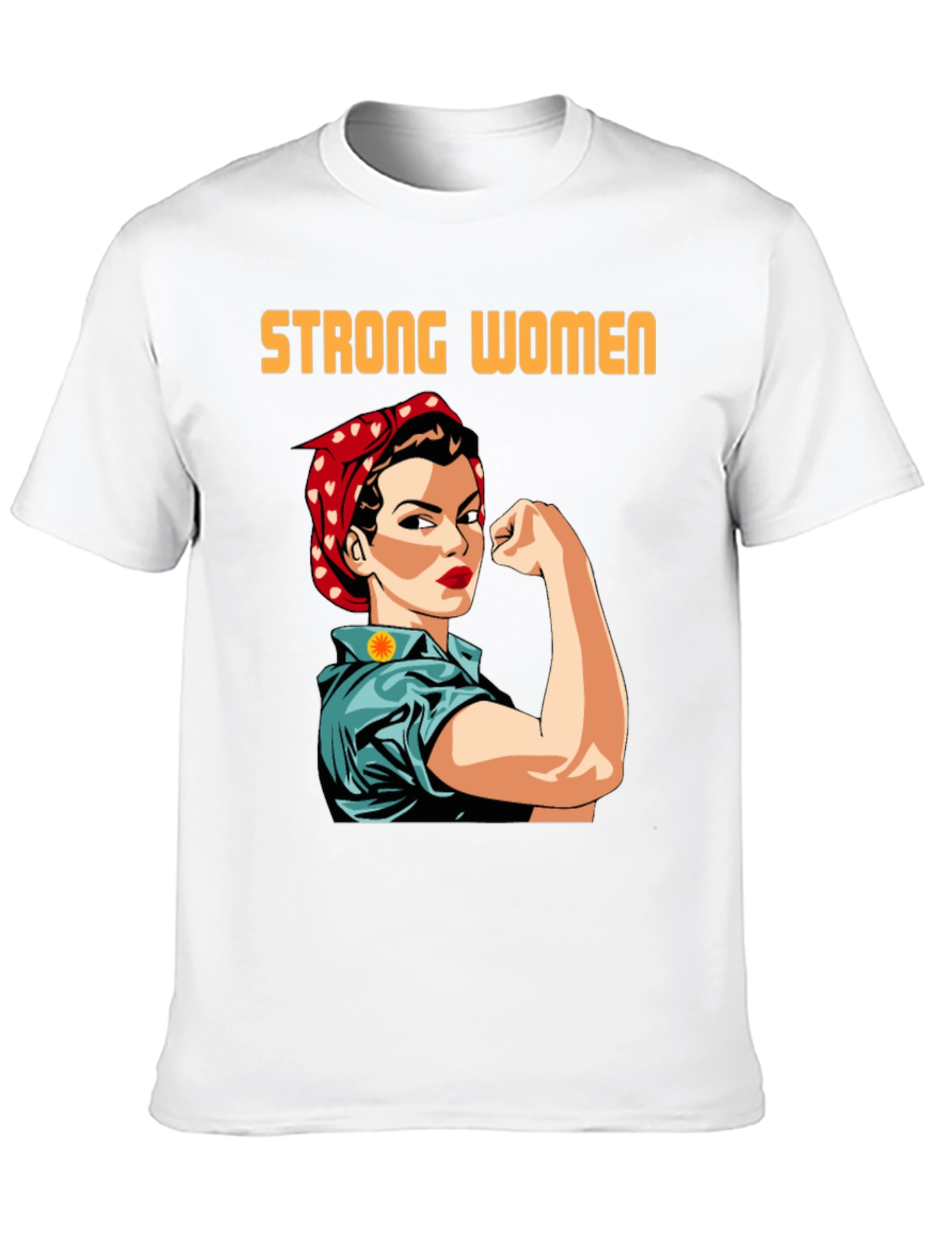 Black Strong Women T-Shirt, Empowering Rosie the Riveter Graphic Tee view 10