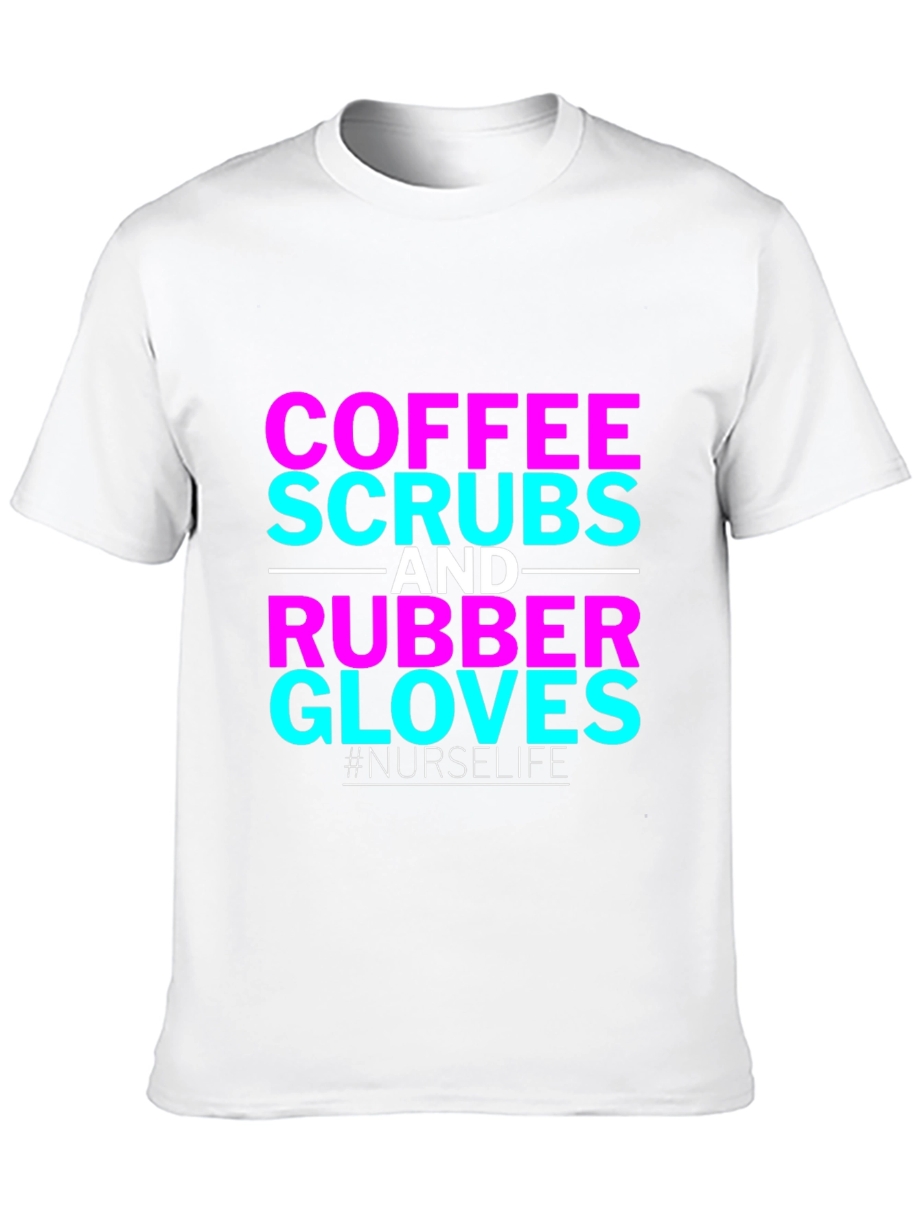 Black Coffee Scrubs and Rubber Gloves Nurse T-Shirt view 10