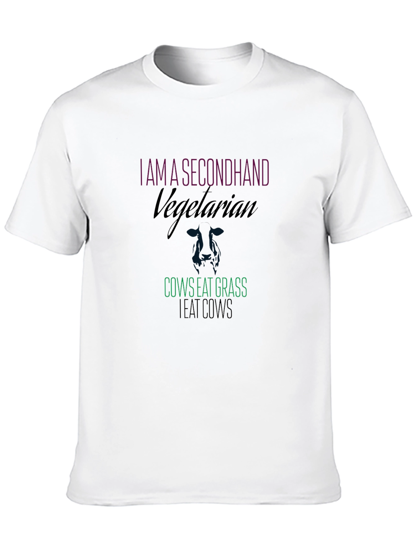 Black Secondhand Vegetarian Graphic Tee - Novelty Humor T-Shirt view 10
