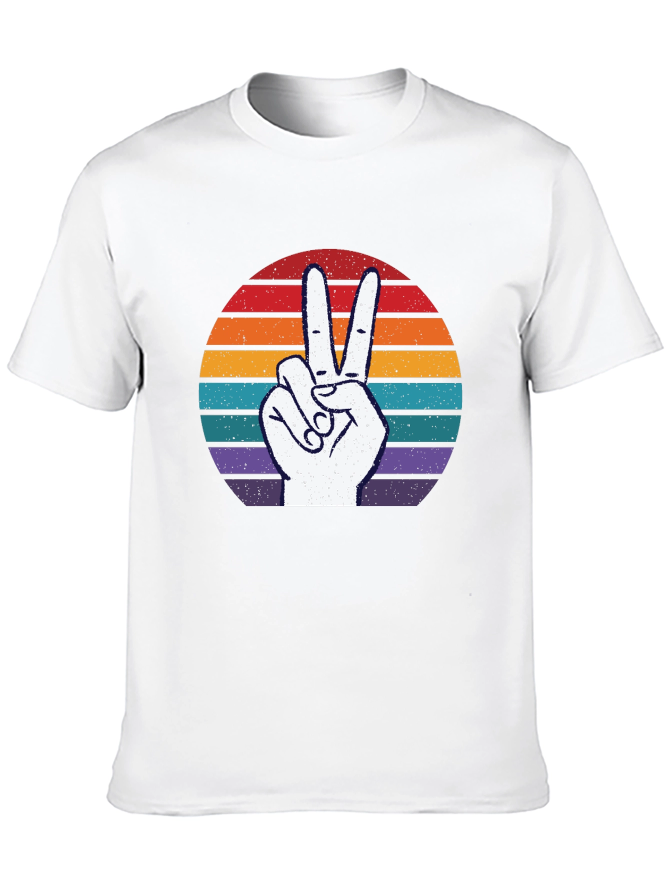 Black Peace Sign Retro T-Shirt view 10