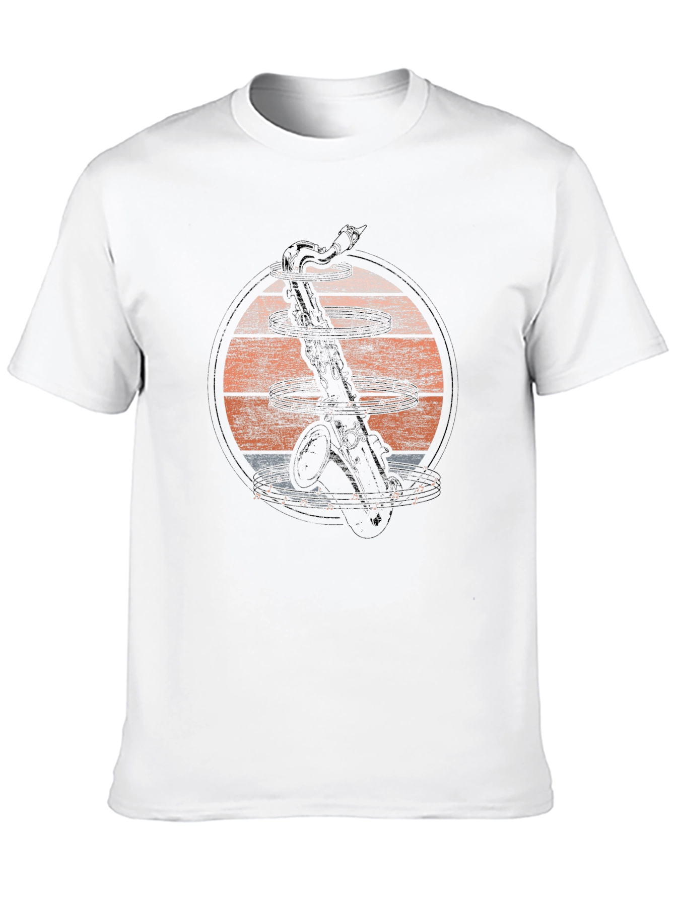 Black Saxophone Sunset Graphic Tee - Music Lover's T-Shirt view 10