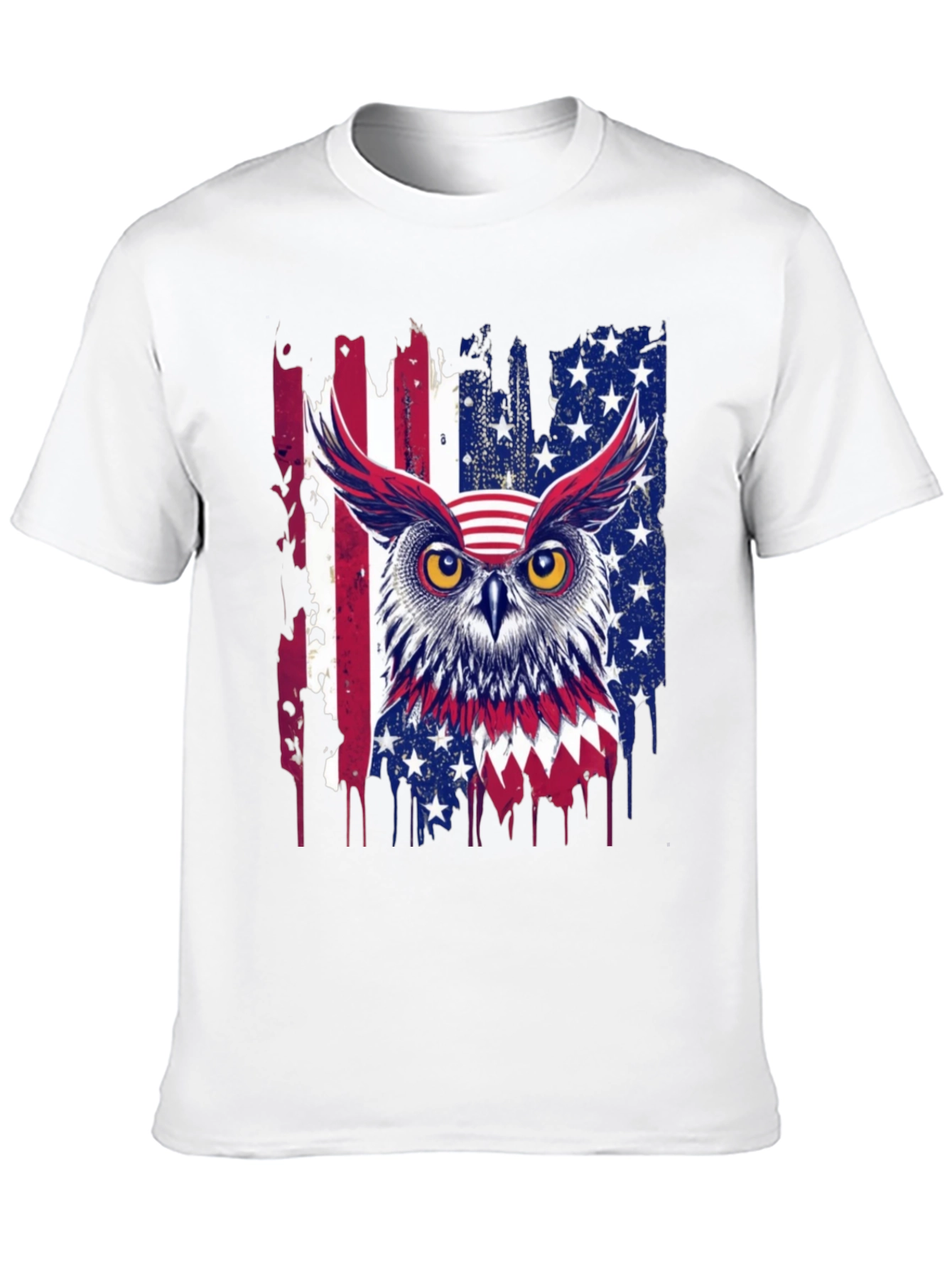 Black American Owl T-Shirt Patriotic USA Flag Tee view 10