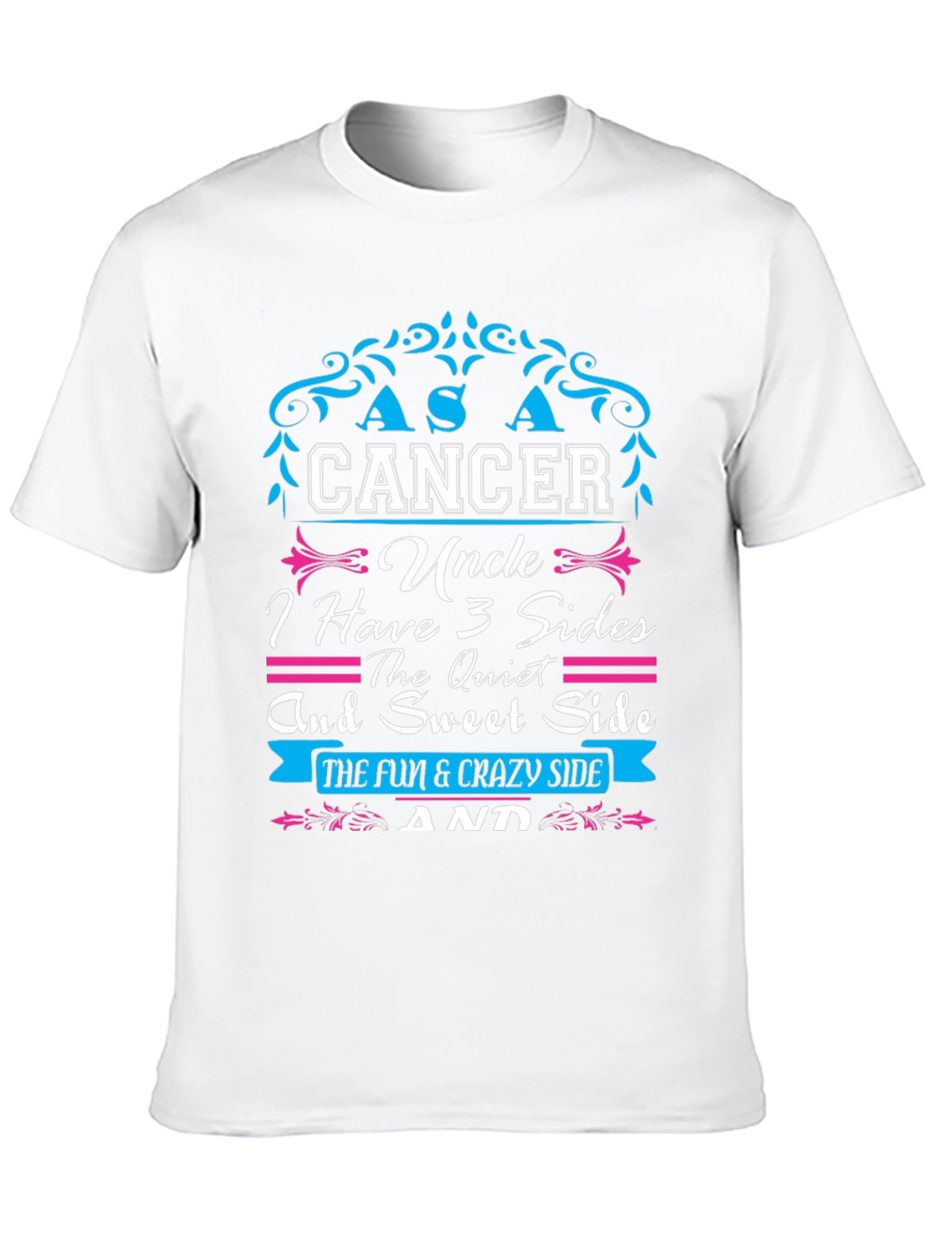 Black Cancer Uncle 3 Sides Men's Graphic T-Shirt view 10