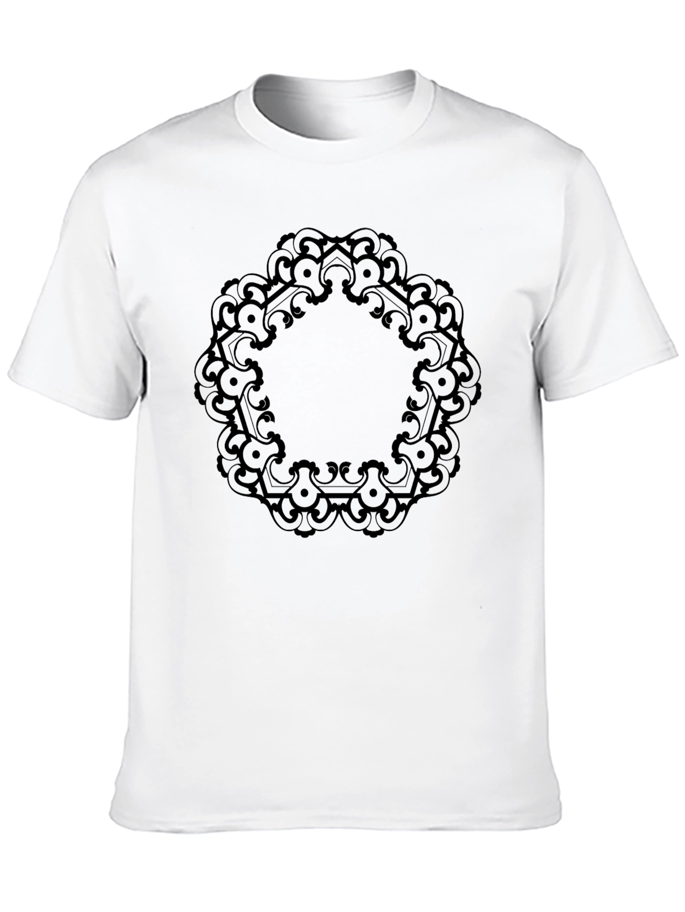 Black Black T-Shirt with Mandala Design view 10