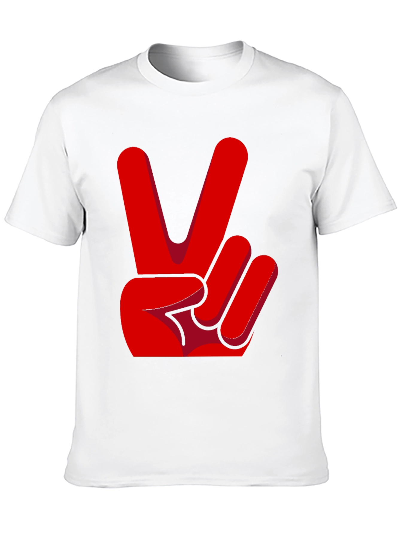 Black Peace Sign T-Shirt - Red Hand Gesture Design view 10