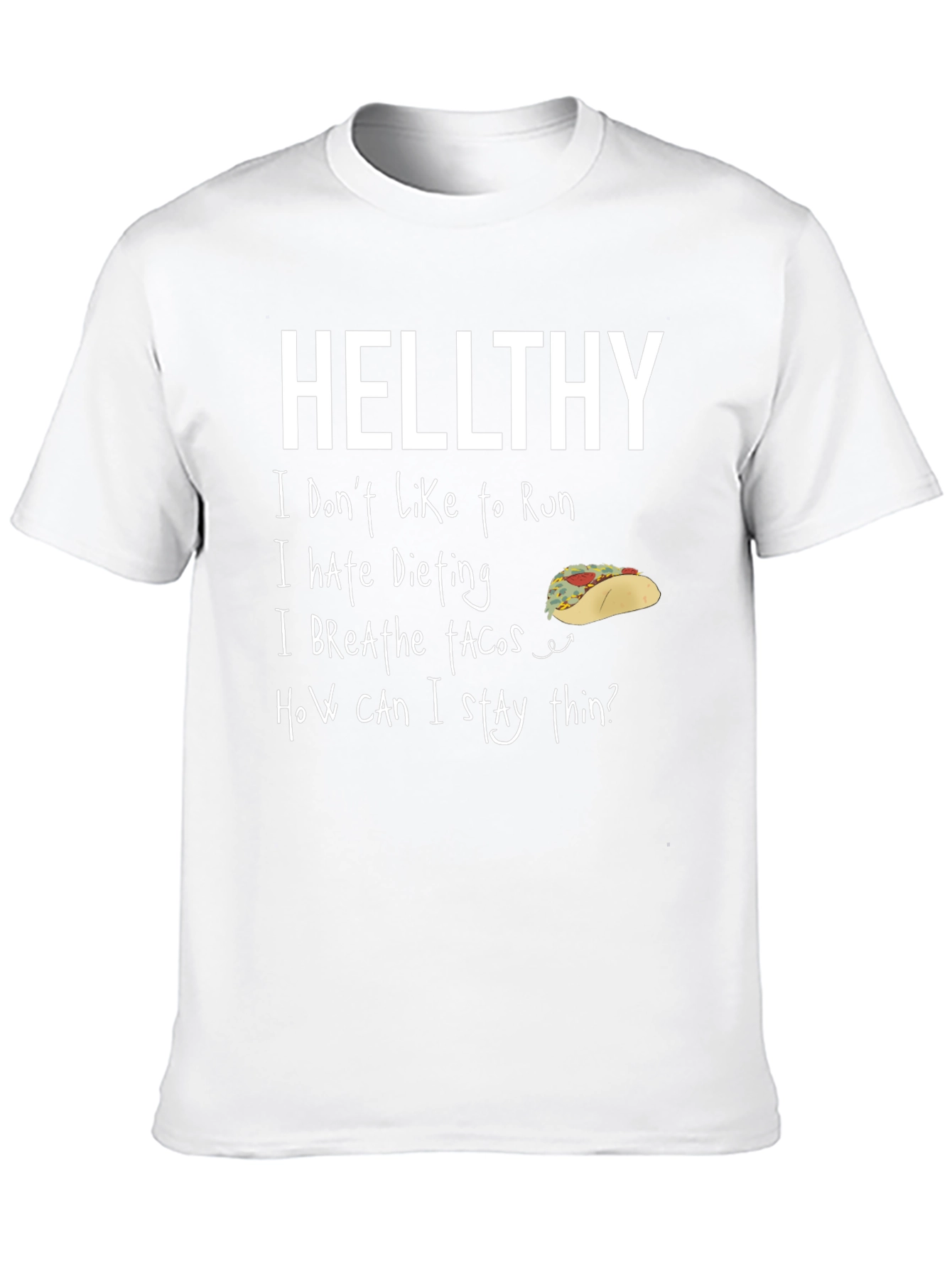 Black Hellthy Funny Graphic T-Shirt view 10